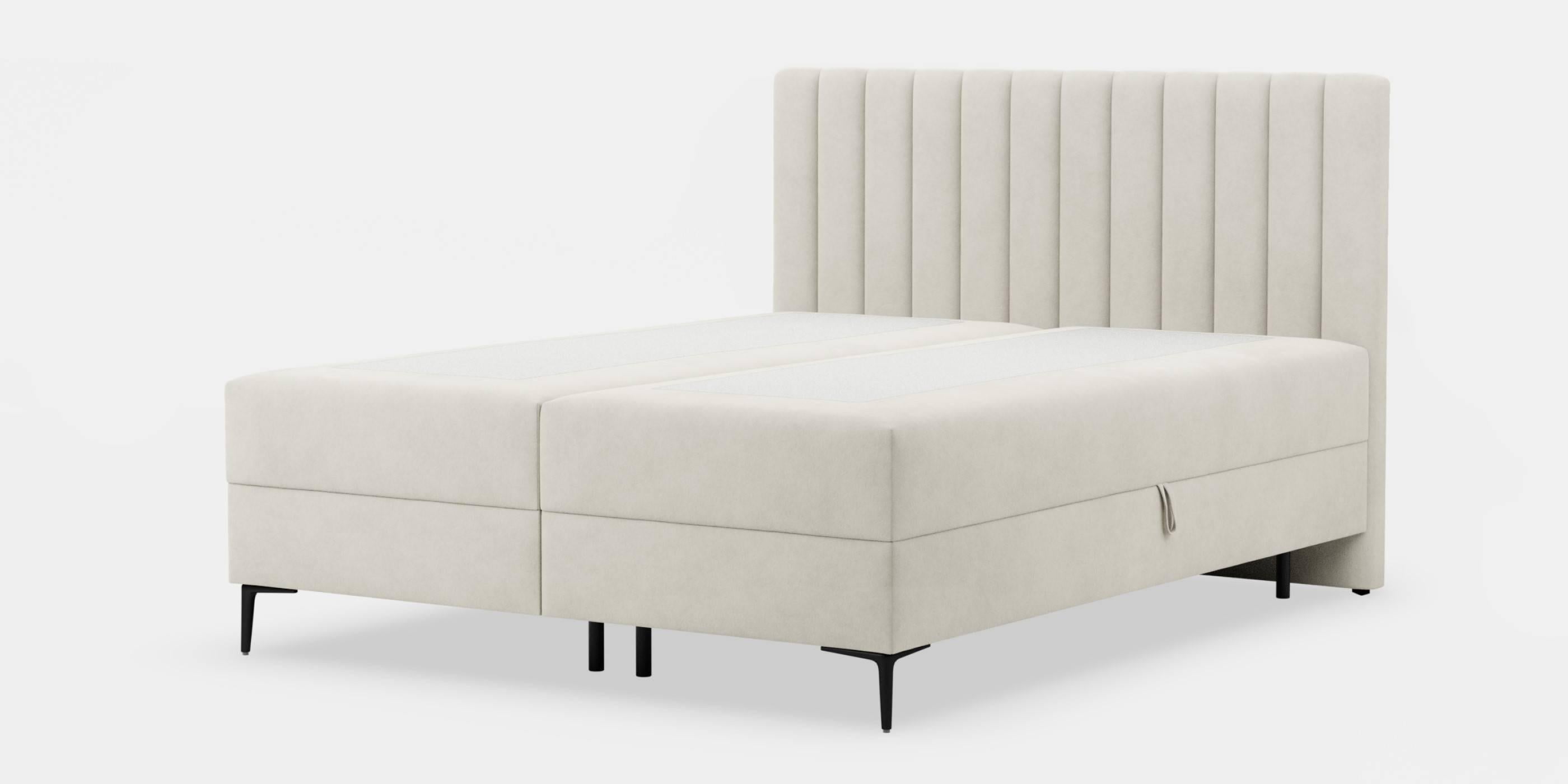 Blokker Pazara Boxspring met Opbergruimte 160 x 200 cm - Crème / Zwart
