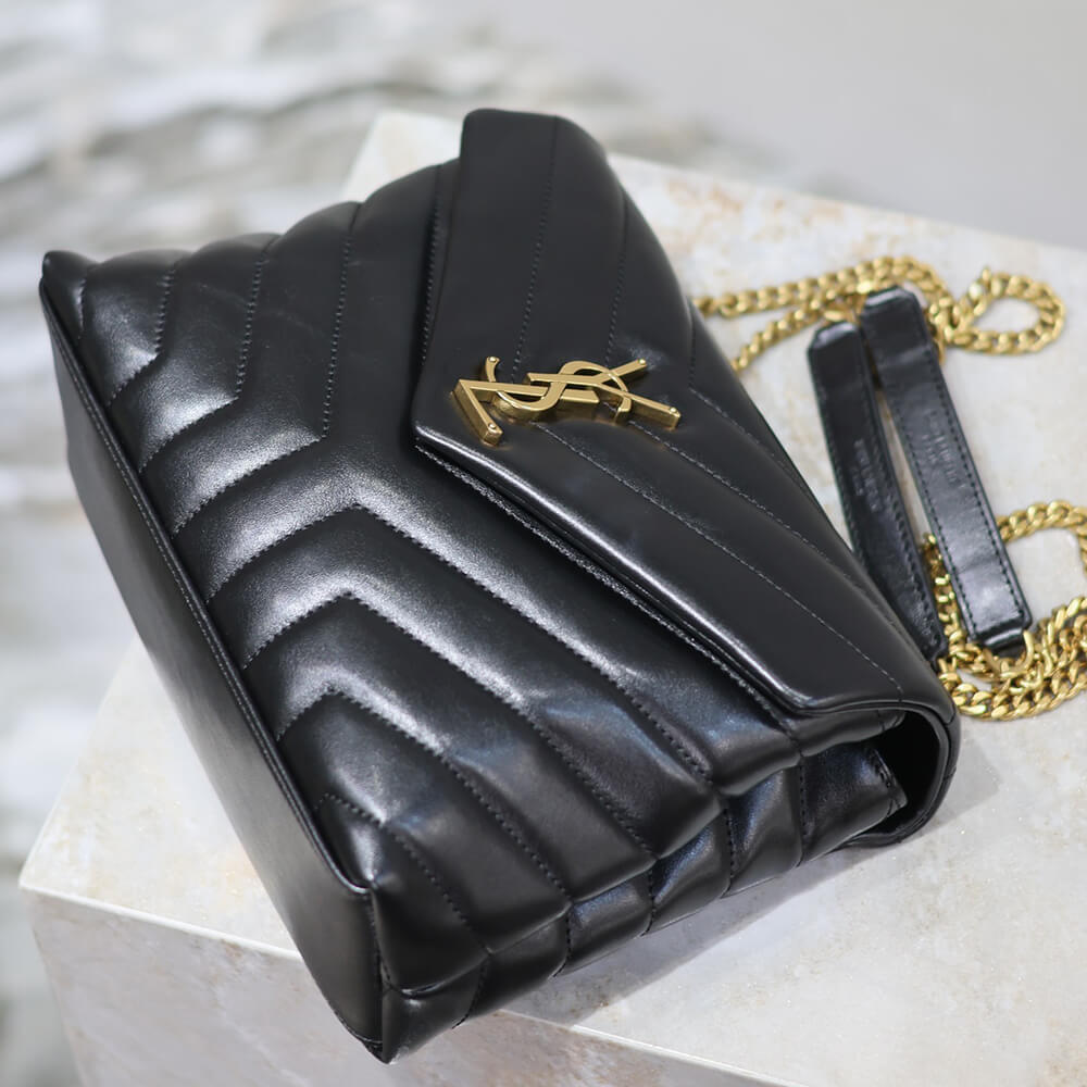 YSL Loulou Small Chain Bag in Black Leather Gold Hardware1:1High-quality replica