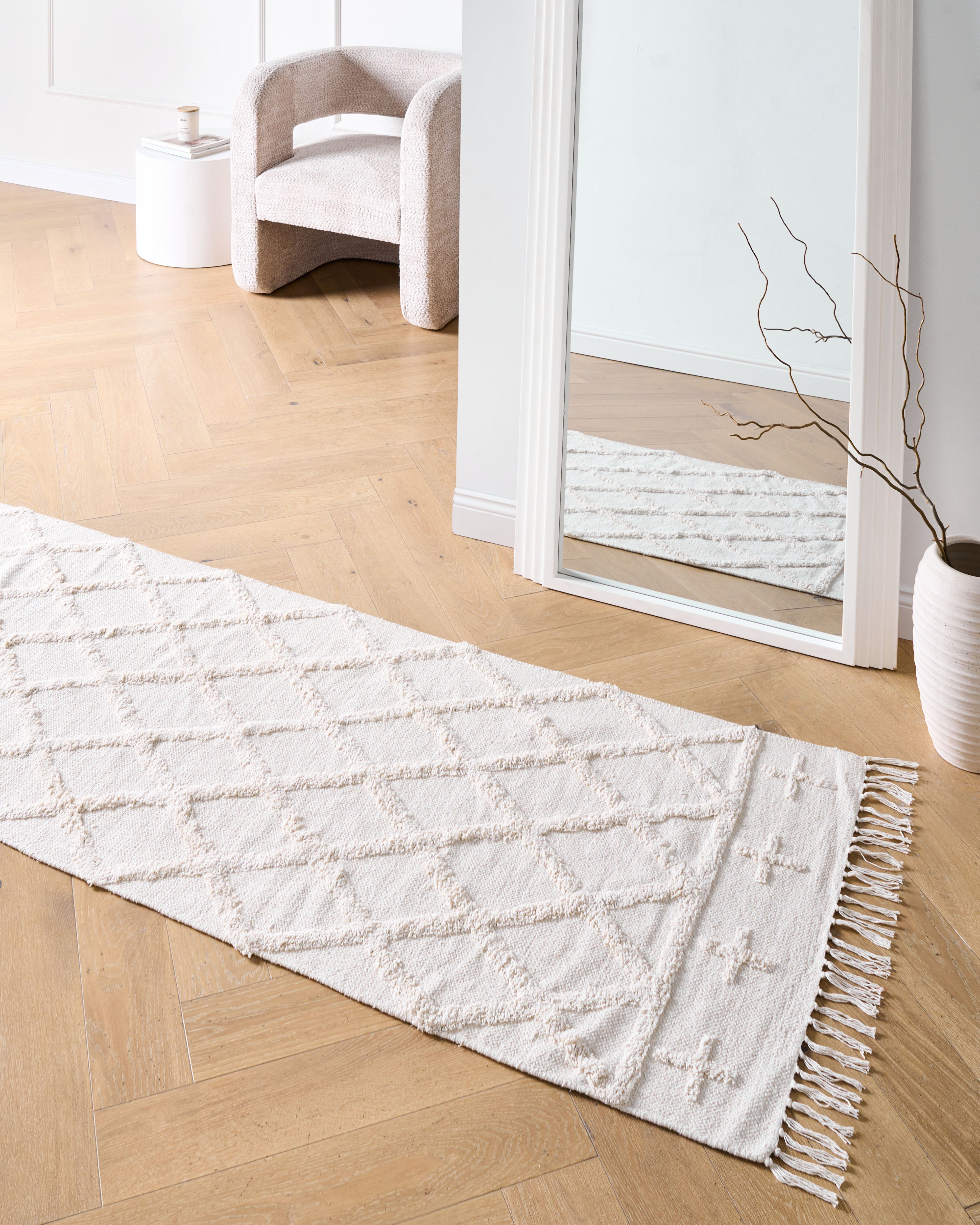Rug TOZLU Beige 80 x 230 cm Cotton