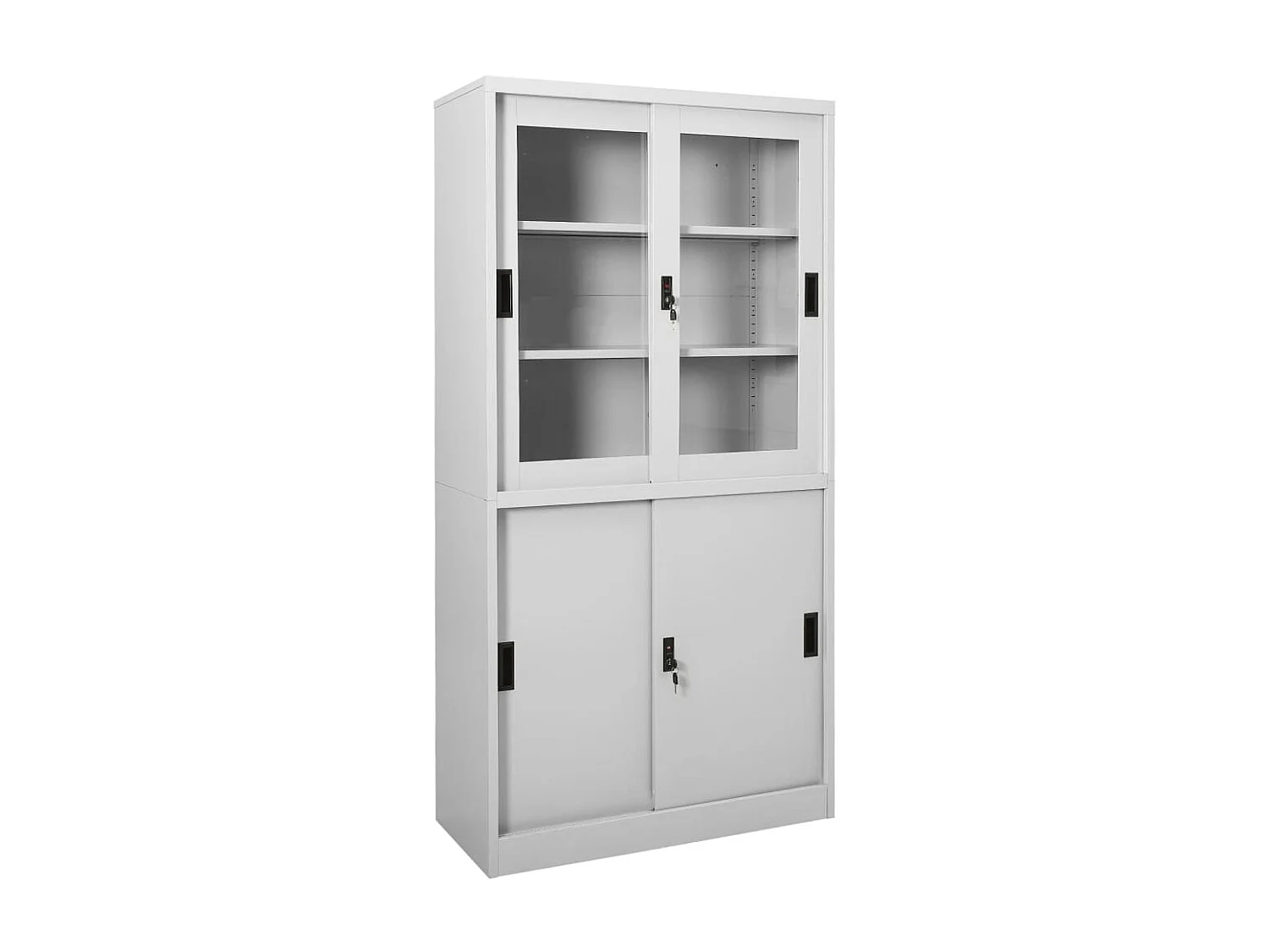 Armoire à bureau porte coulissante Gris clair 90x40x180 Acier 2