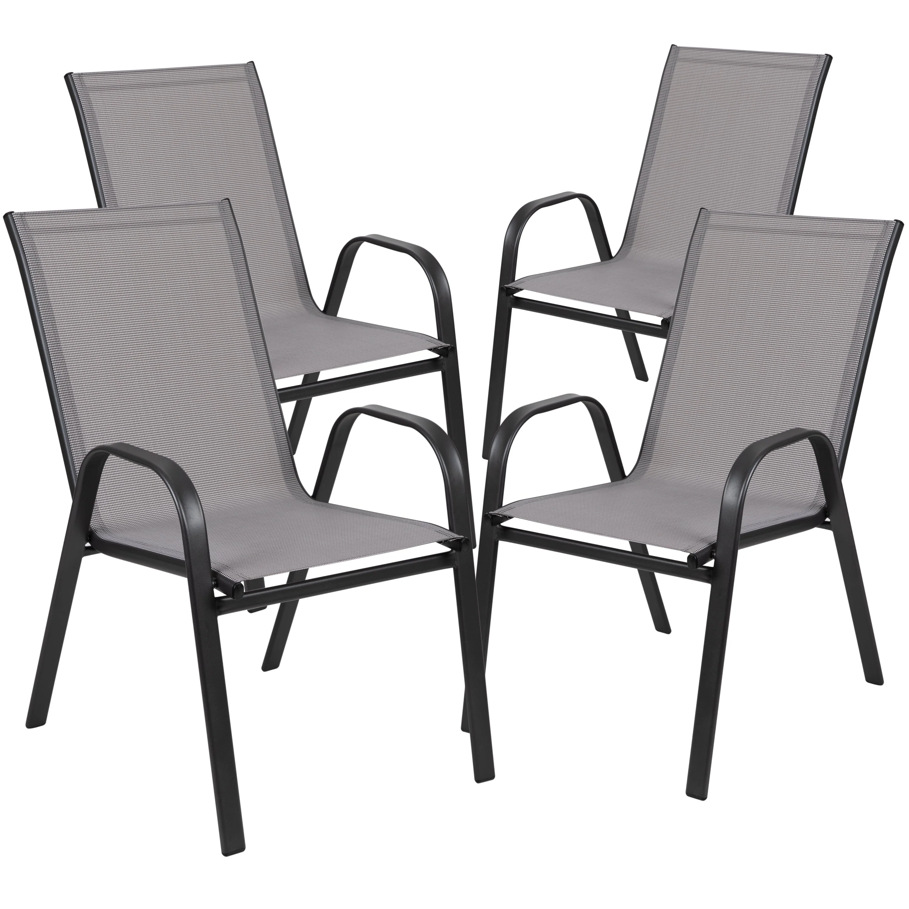 Emma + Oliver Outdoor Stack Chairs, Gray, 4 Pack, 21.25in W x 29in D x 36in H - Image 6 Emma + Oliver Outdoor Stack Chairs, Gray, 4 Pack, 21.25in W x 29in D x 36in H - Image 6