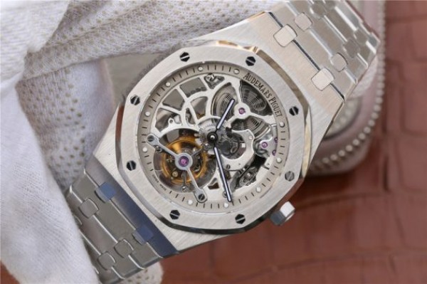 Replica Audemars Piguet Royal Oak Tourbillon Extra-Thin Openworked SS Skeleton Dial SS Bracelet - Elite Watch Atelier
