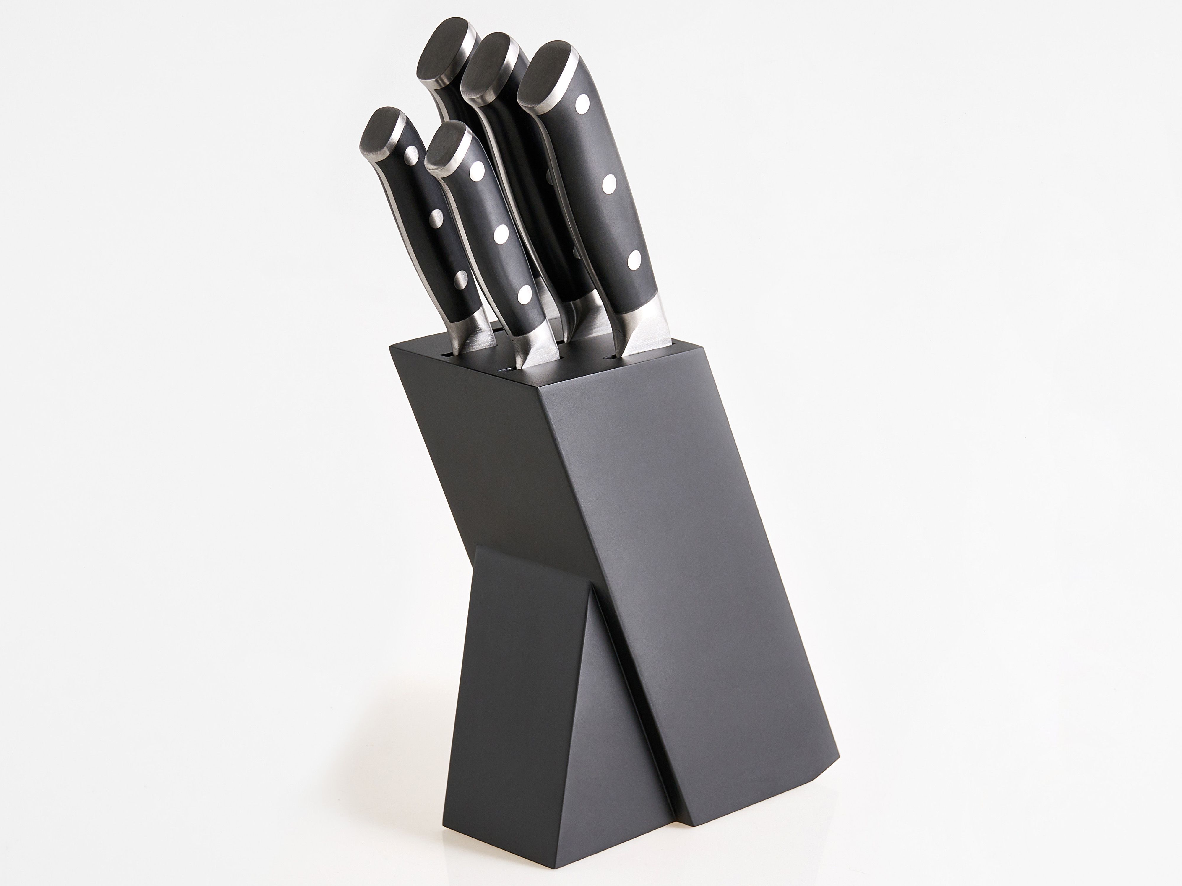 Set of 5 Knives in Block IKEDA Black