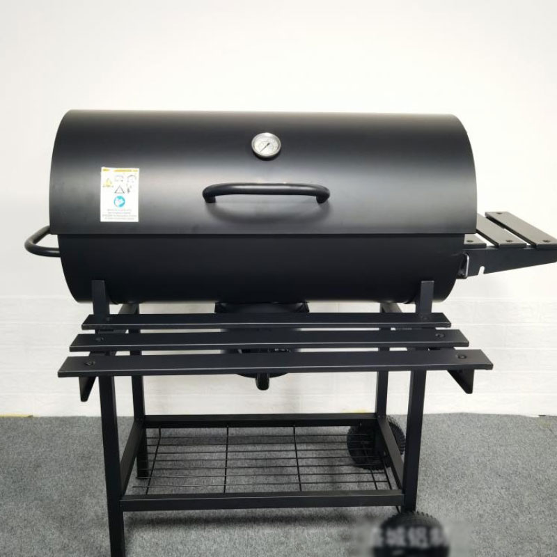 Outdoor Barbecue Wood Pellet Grills Large Duty Backyard Charcoal Bbq Grill Trolley Smoker Bbq Grill With Foldable Double Table