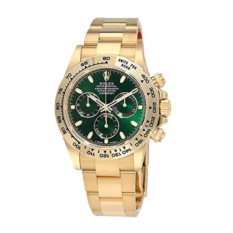 Rolex Cosmograph Daytona Oyster Yellow Gold Green Dial 116508-0013 Replica - Elite Watch Atelier