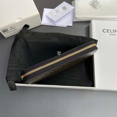 CELINE TRIOMPHE logo printed full zipper opening and closing