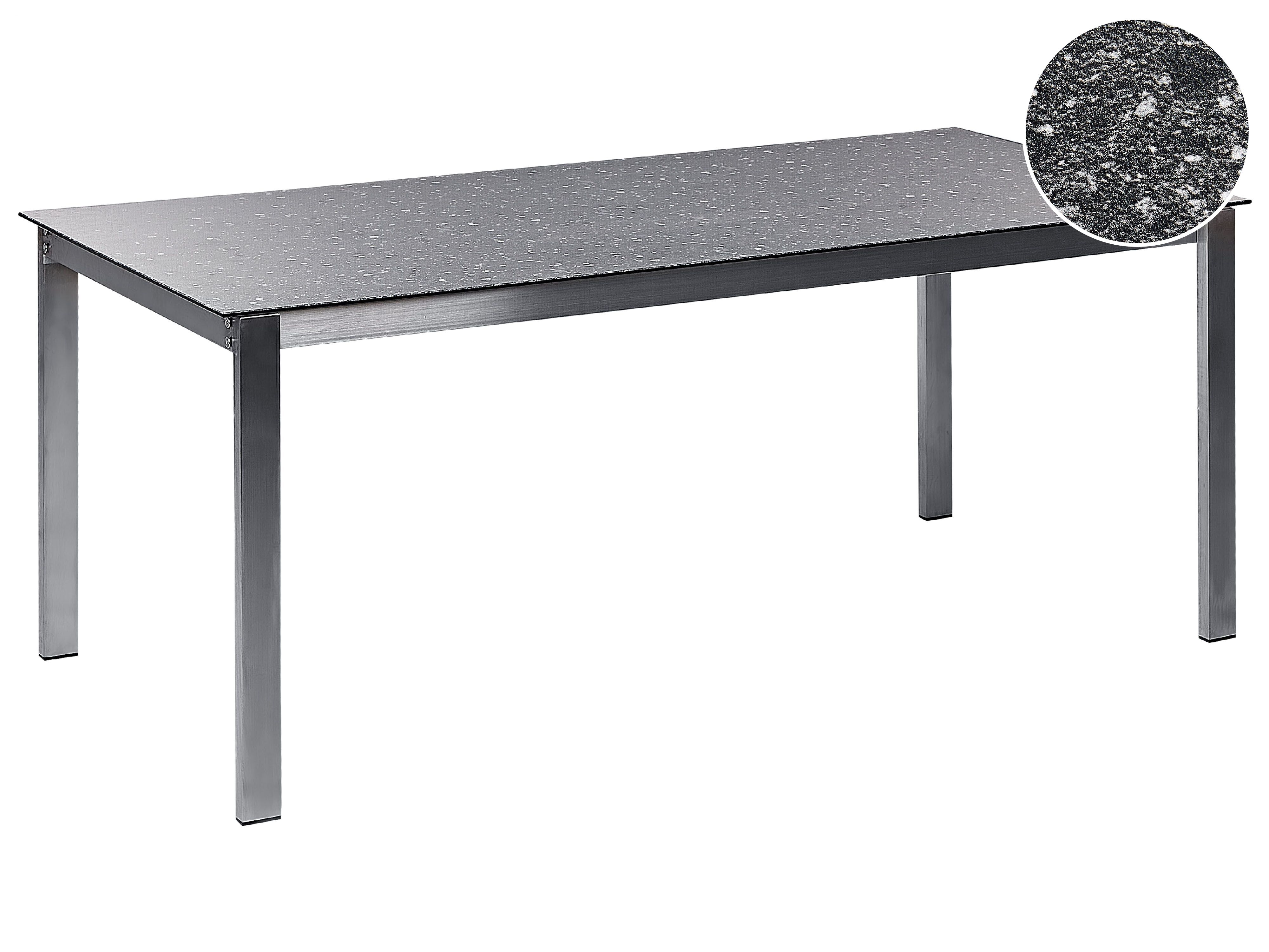 Garden Dining Table COSOLETO 180 cm 90 cm Glass Black