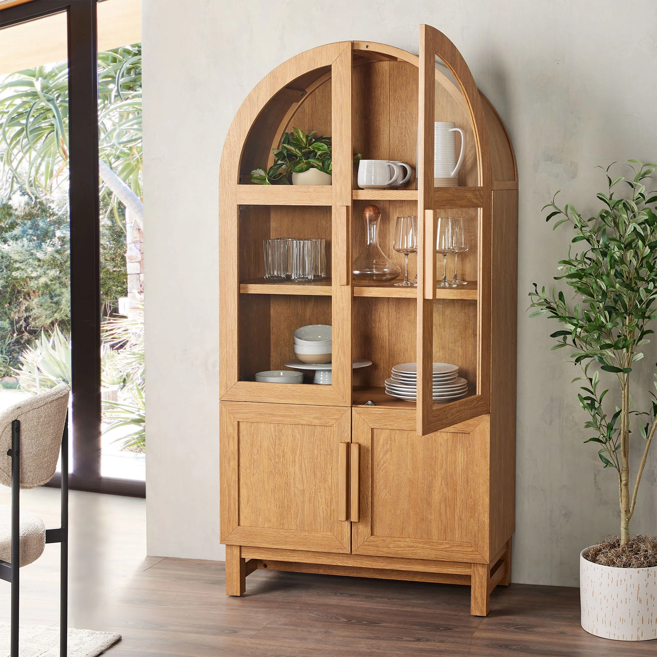 Better Homes & Gardens Juliet Kitchen Rounded Arch Cabinet, Rich Black - Image 19