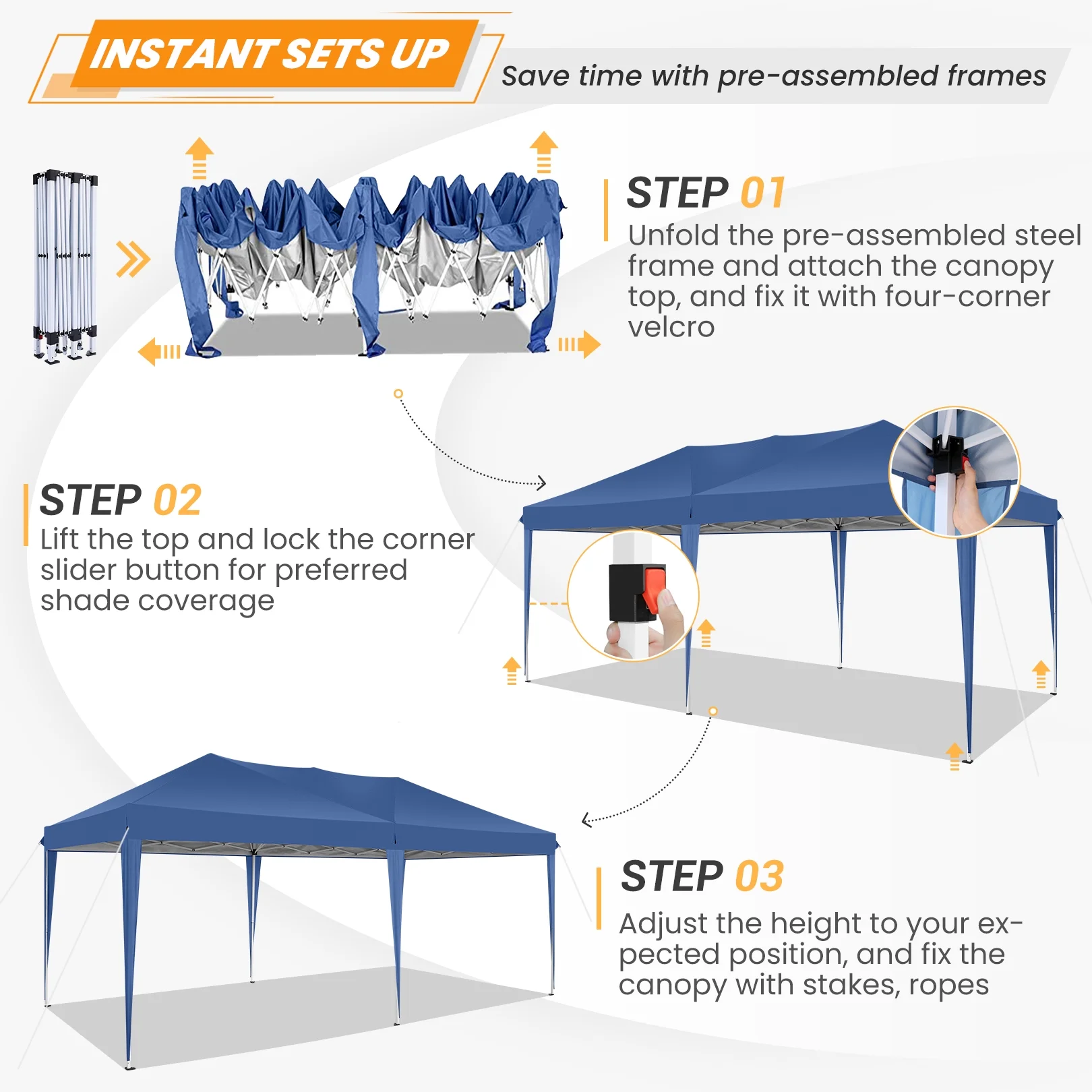 SANOPY 10'x10' EZ Pop Up Canopy Tent Outdoor Party Instant Shelter Portable Folding Beach Canopy with 4 Sandbag & Carrying Bag, Black - Image 73