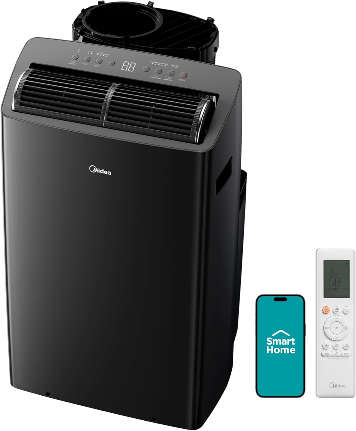 Midea Duo 12,000 BTU (10,000 BTU SACC) High Efficiency Inverter, Ultra Quiet Portable Air Conditioner, Cools up to 450 Sq. Ft., Compatible with Alexa/Google Assistant, Includes Remote
