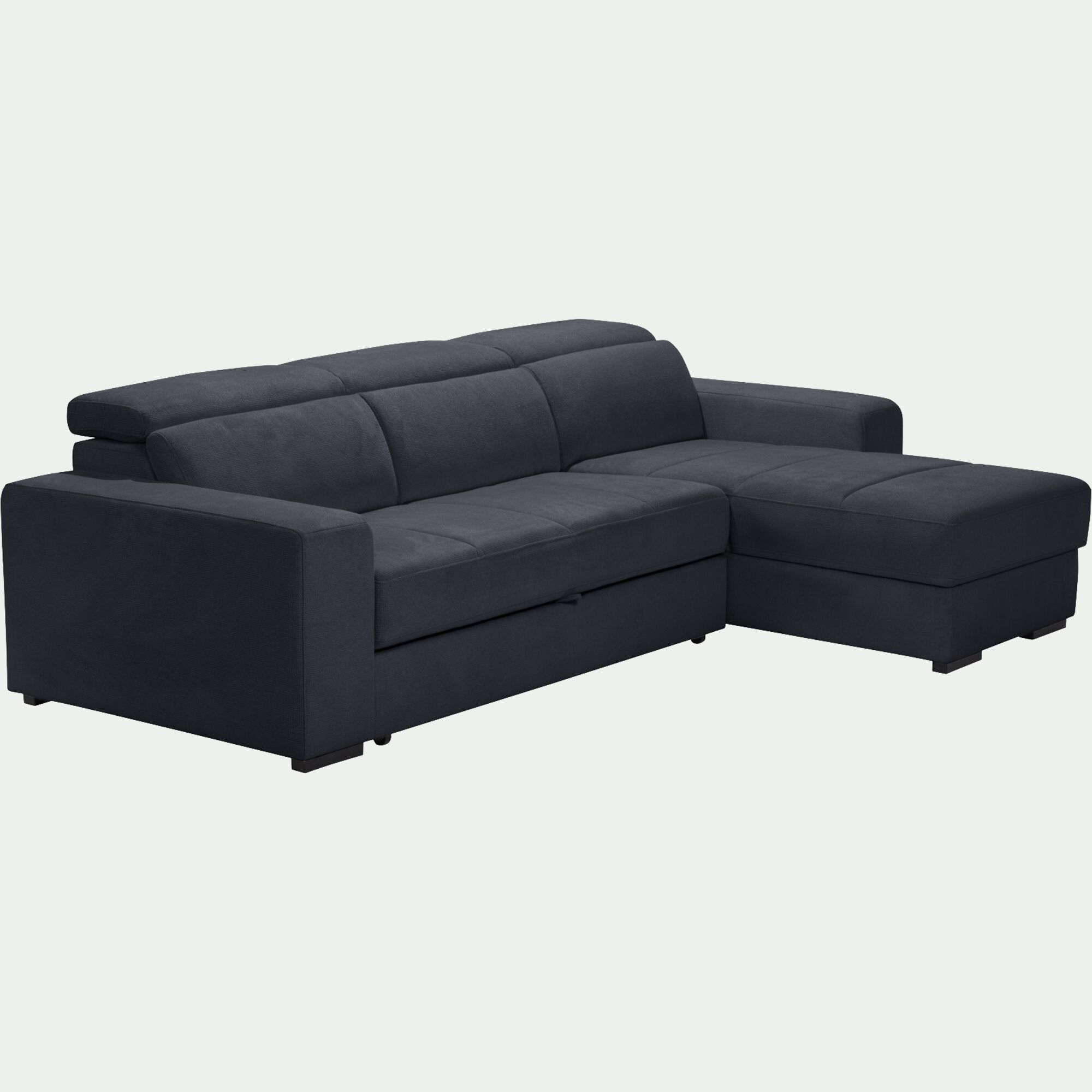ORIGANO - Canapé d'angle convertible en tissu - bleu calabrun