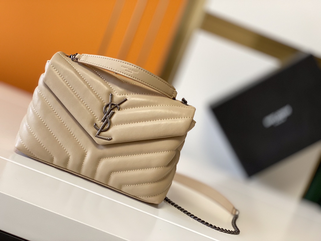 Replica Ysl Loulou Small Bag In Matelasse Y Leather- Black/Beige/Red1:1High-quality replica