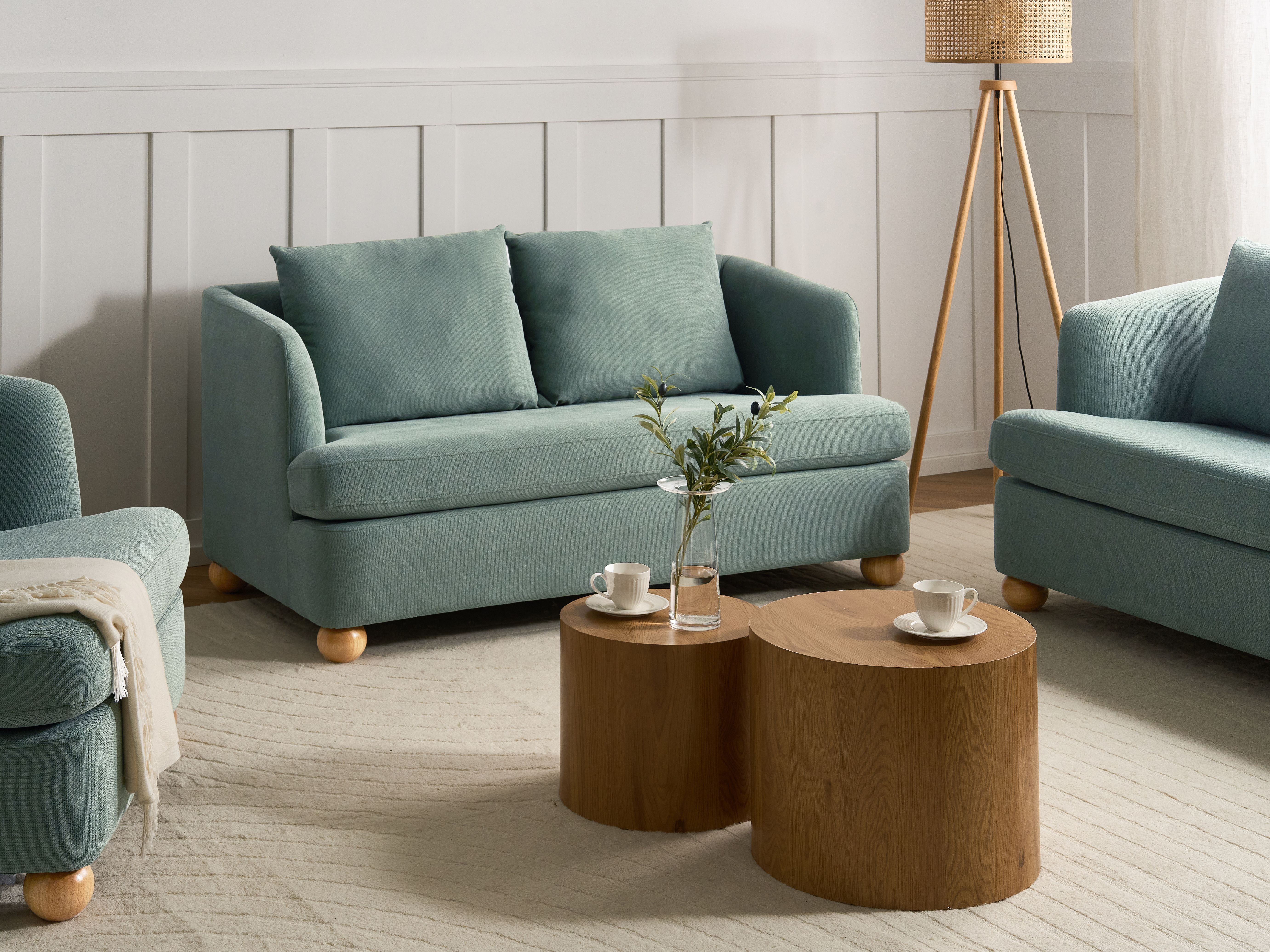 Sofa 2 Seater RATTVIK Fabric Light Green