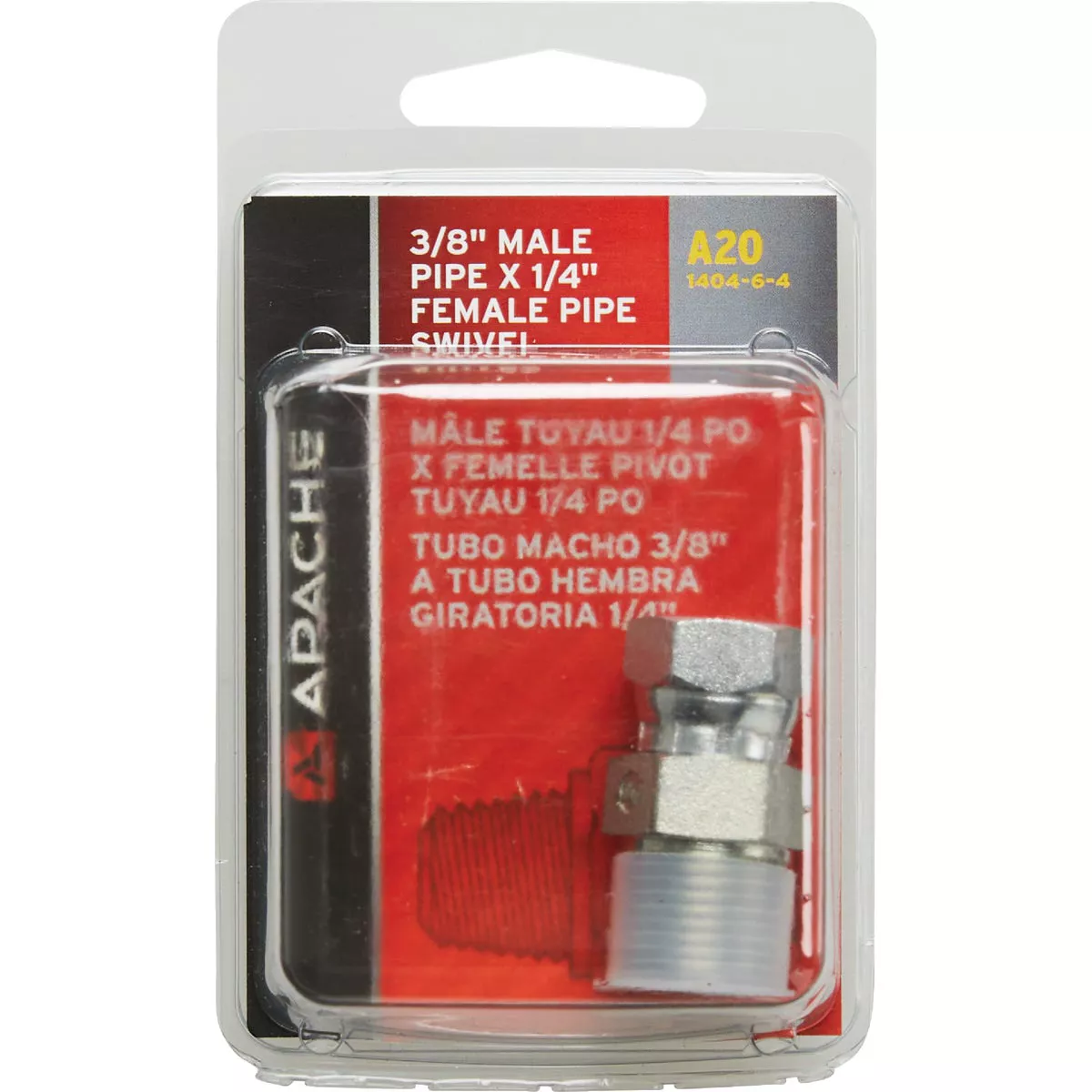 Apache 3/8 In. Male Pipe x 1/4 In. Female Pipe Swivel Hydraulic Hose Adapter