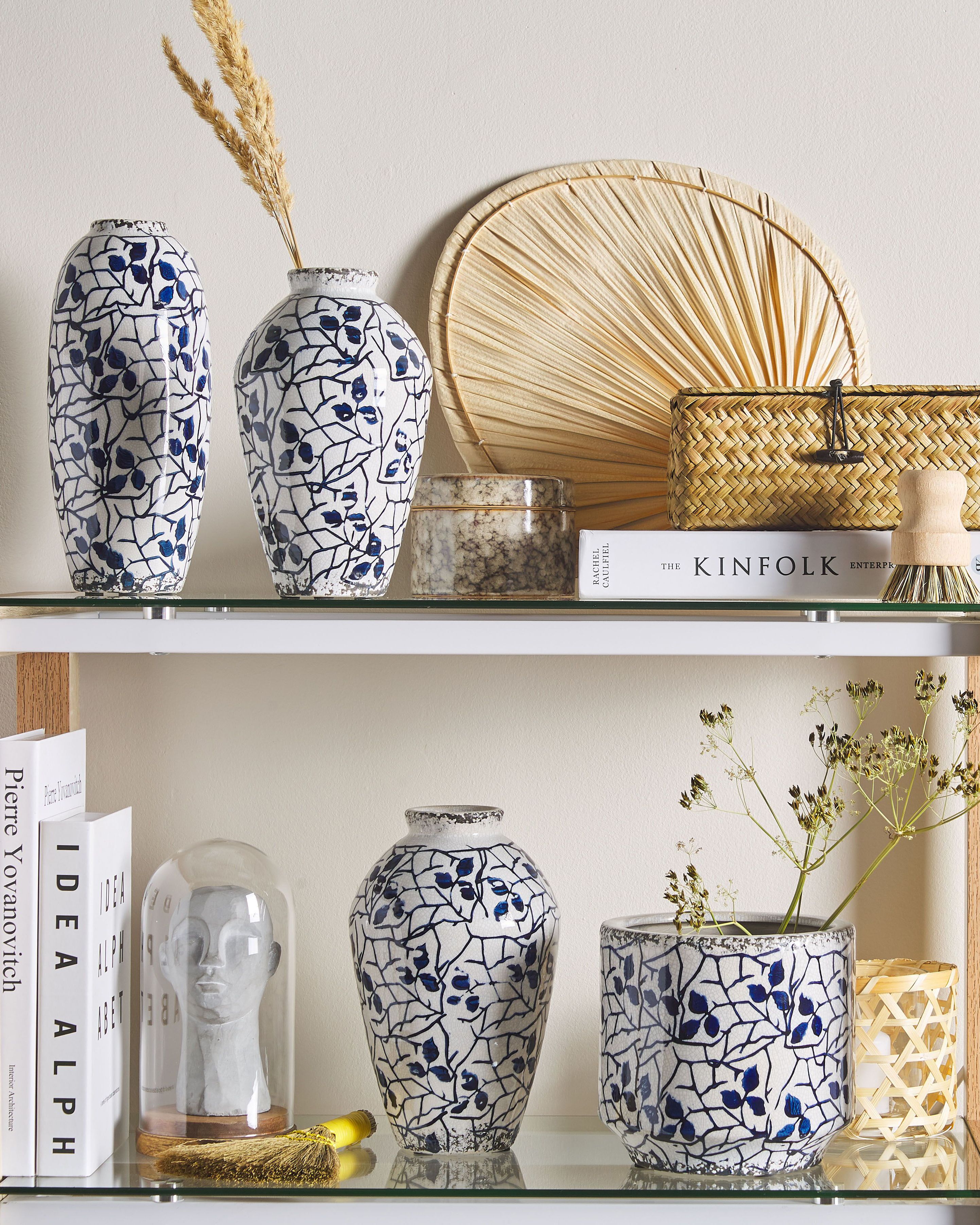 Flower Vase MALLIA Stoneware 20 cm White