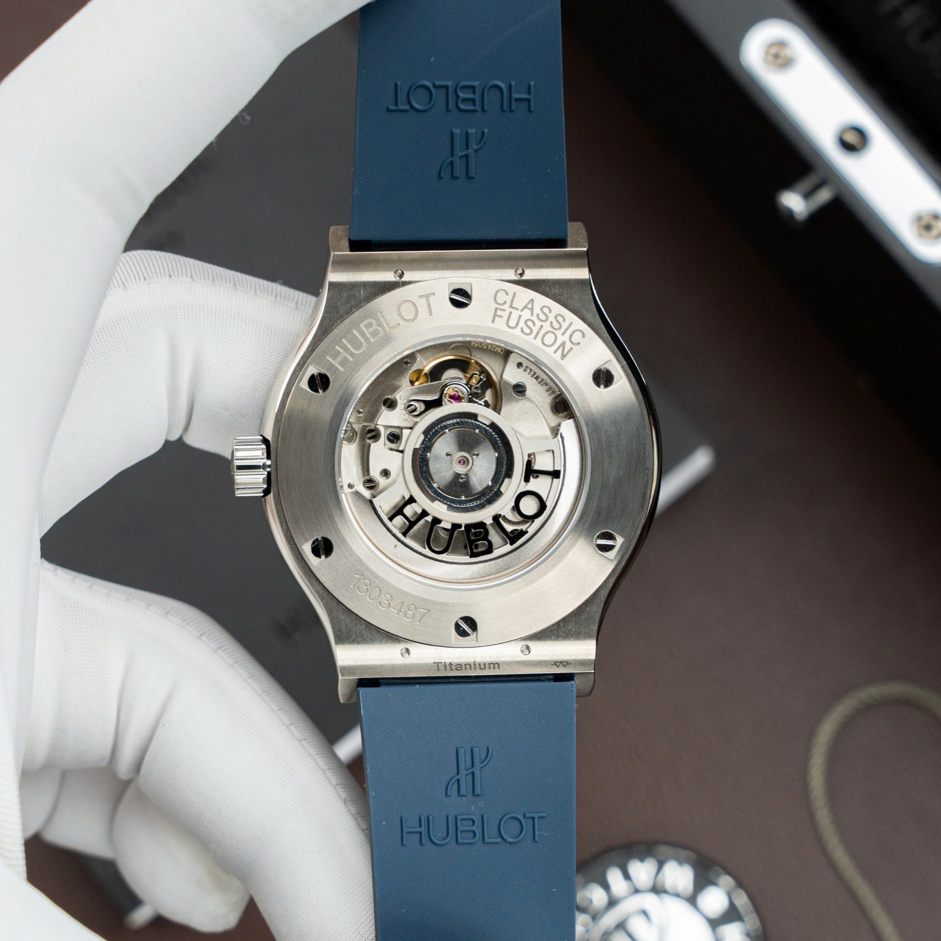 Hublot Classic Fusion Titanium Blue Replica Watch Movement SW300 Rubber Strap 42mm - Top club