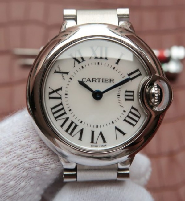 Replica Cartier Ballon Bleu Ladies 28mm SS White Dial SS Bracelet Ronda Quartz - Top club