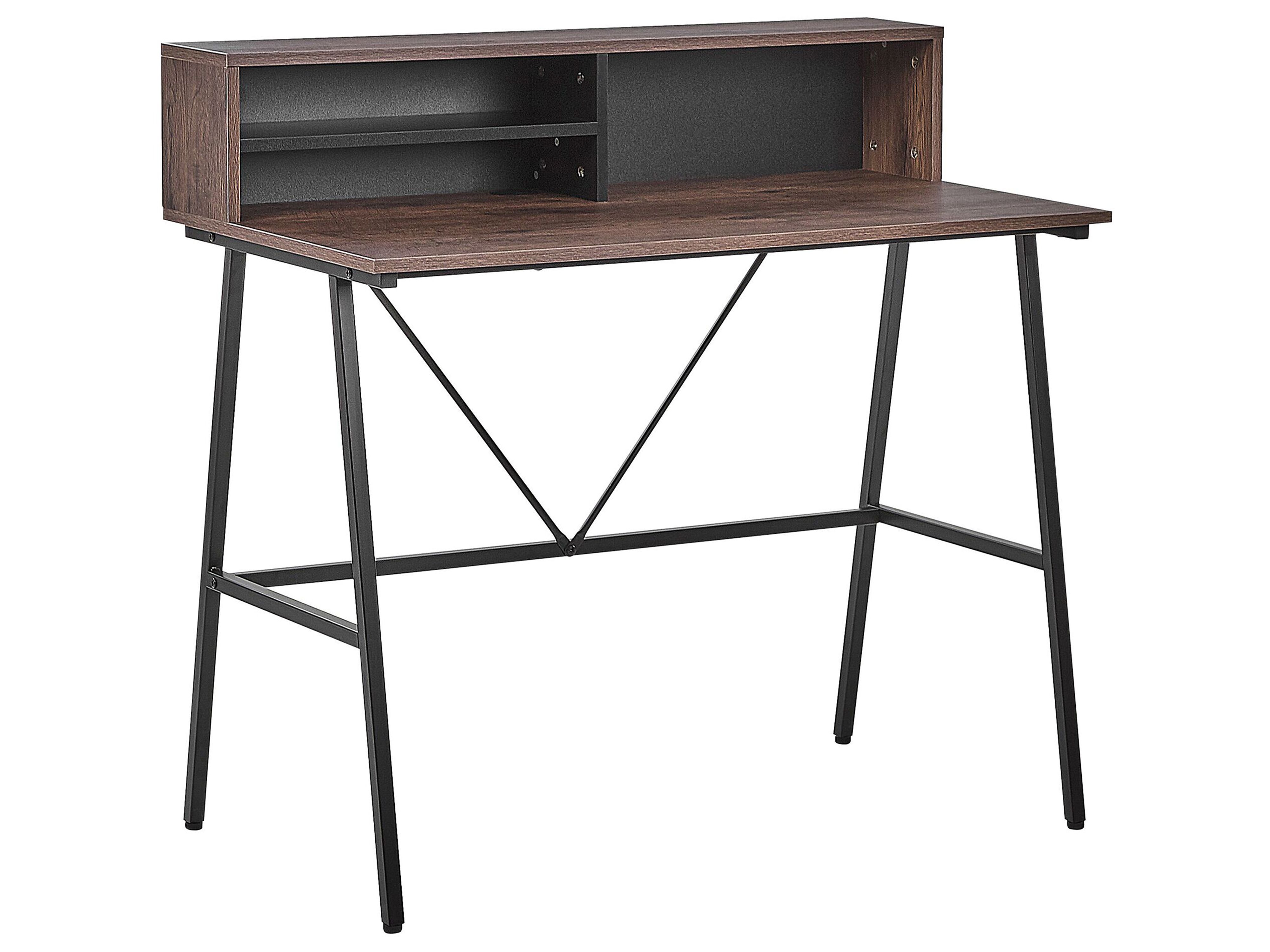 Home Office Desk HARISON Dark Brown 100 cm 53 cm