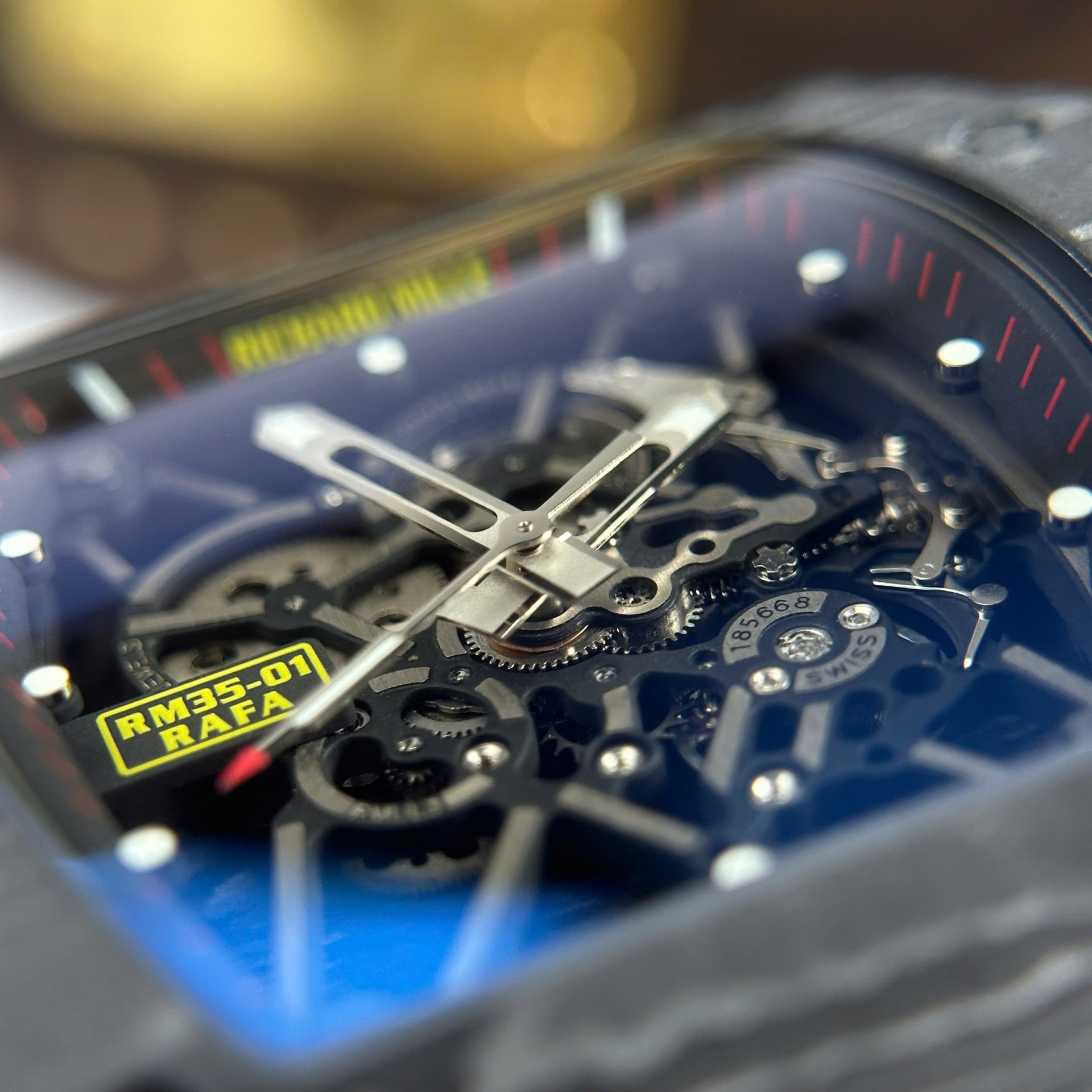 Richard Mille RM35-01 Rafael Nadal Carbon NTPT Replica Watches Black Rubber Strap ZF Factory 49,9x43mm - Top club