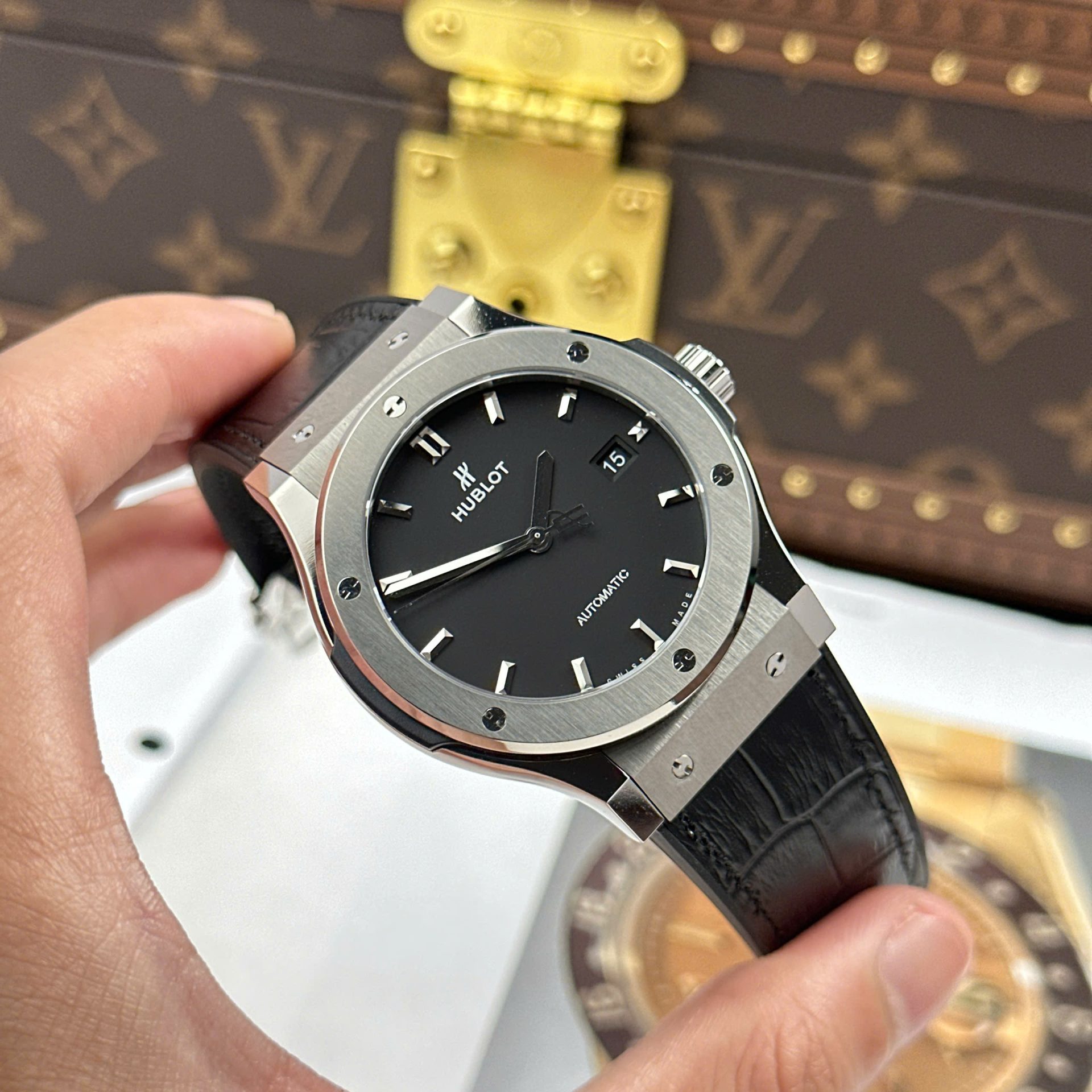 Hublot Classic Fusion Titanium Replica Watches Black Dial Weight 84 Grams Super Light JJZ Factory 42mm - Top club