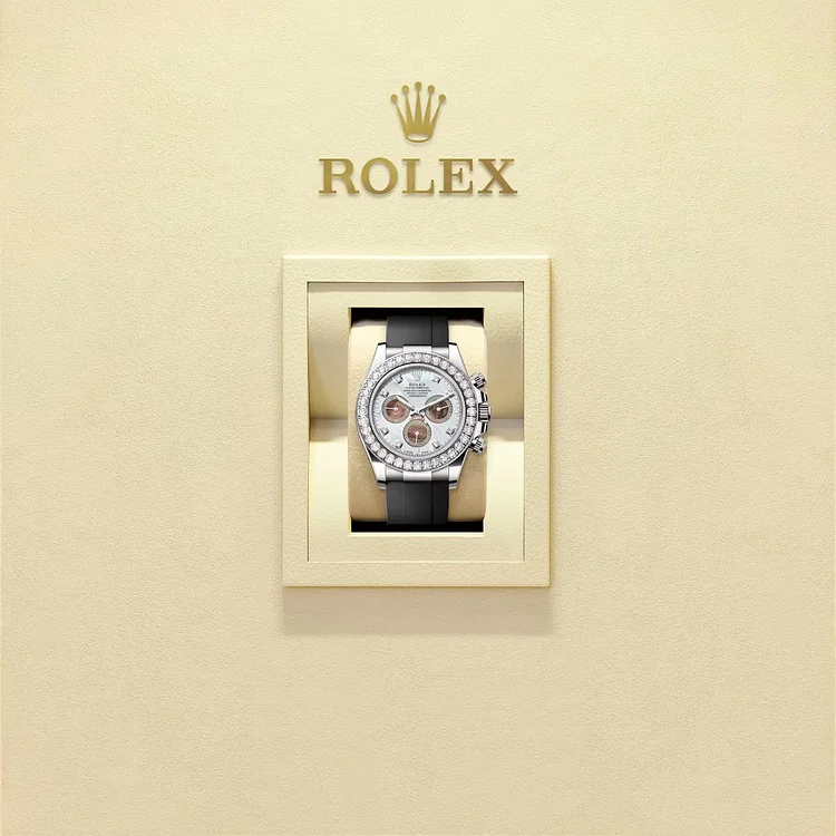 Rolex Cosmograph Daytona Oyster, 40 mm, white gold and diamondsReference 126589RBR(1:1 replica) - Elite Watch Atelier