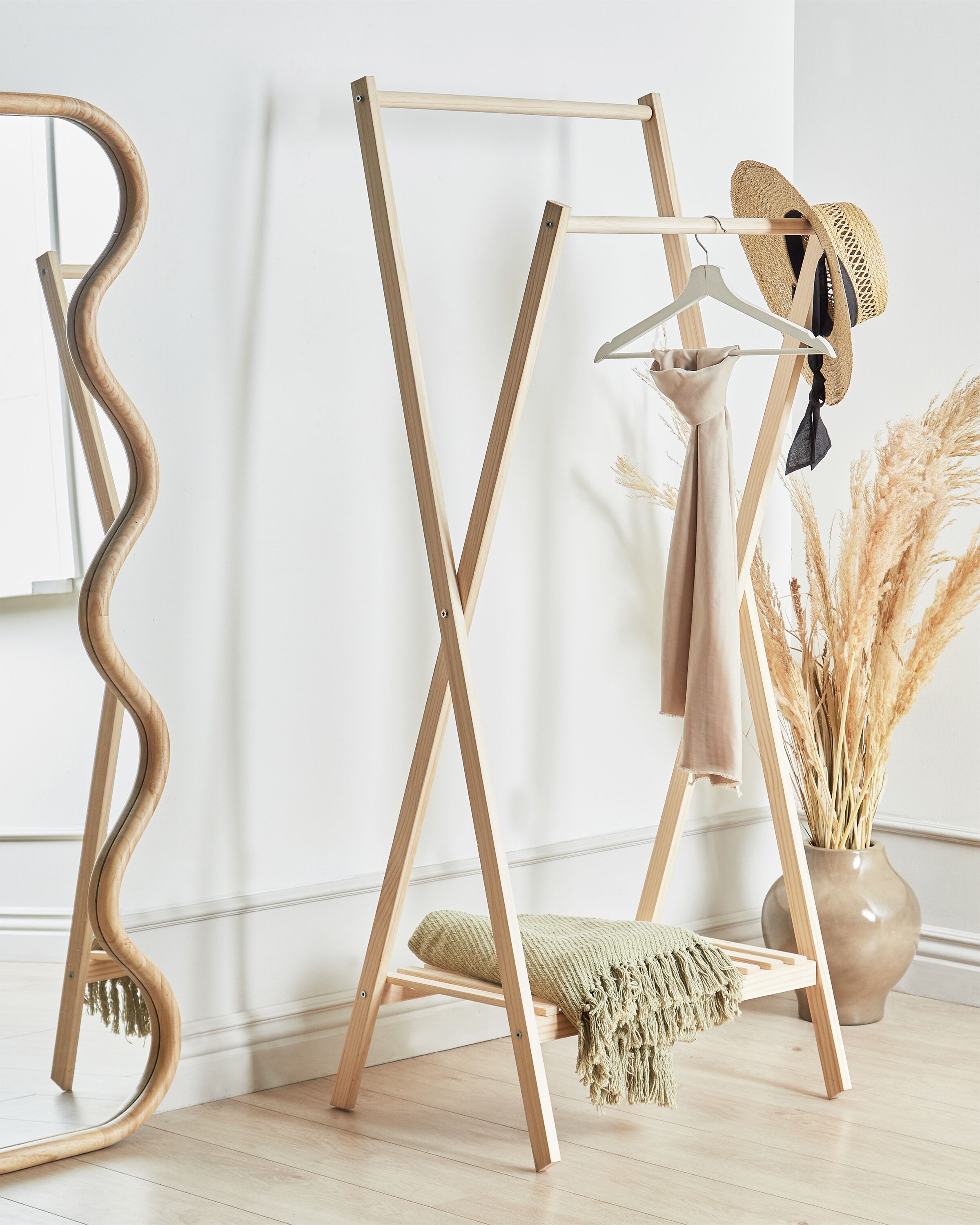 Coat Stand DENVER Light Brown