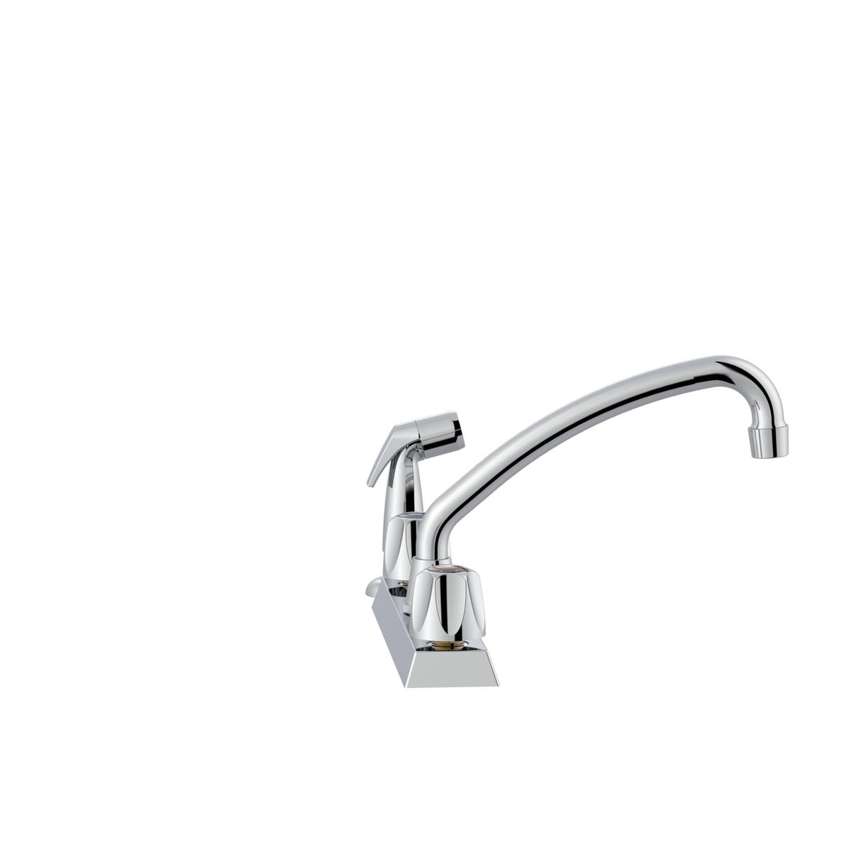 Home Impressions 2-Handle Metal Knob Kitchen Faucet with Side Spray, Chrome