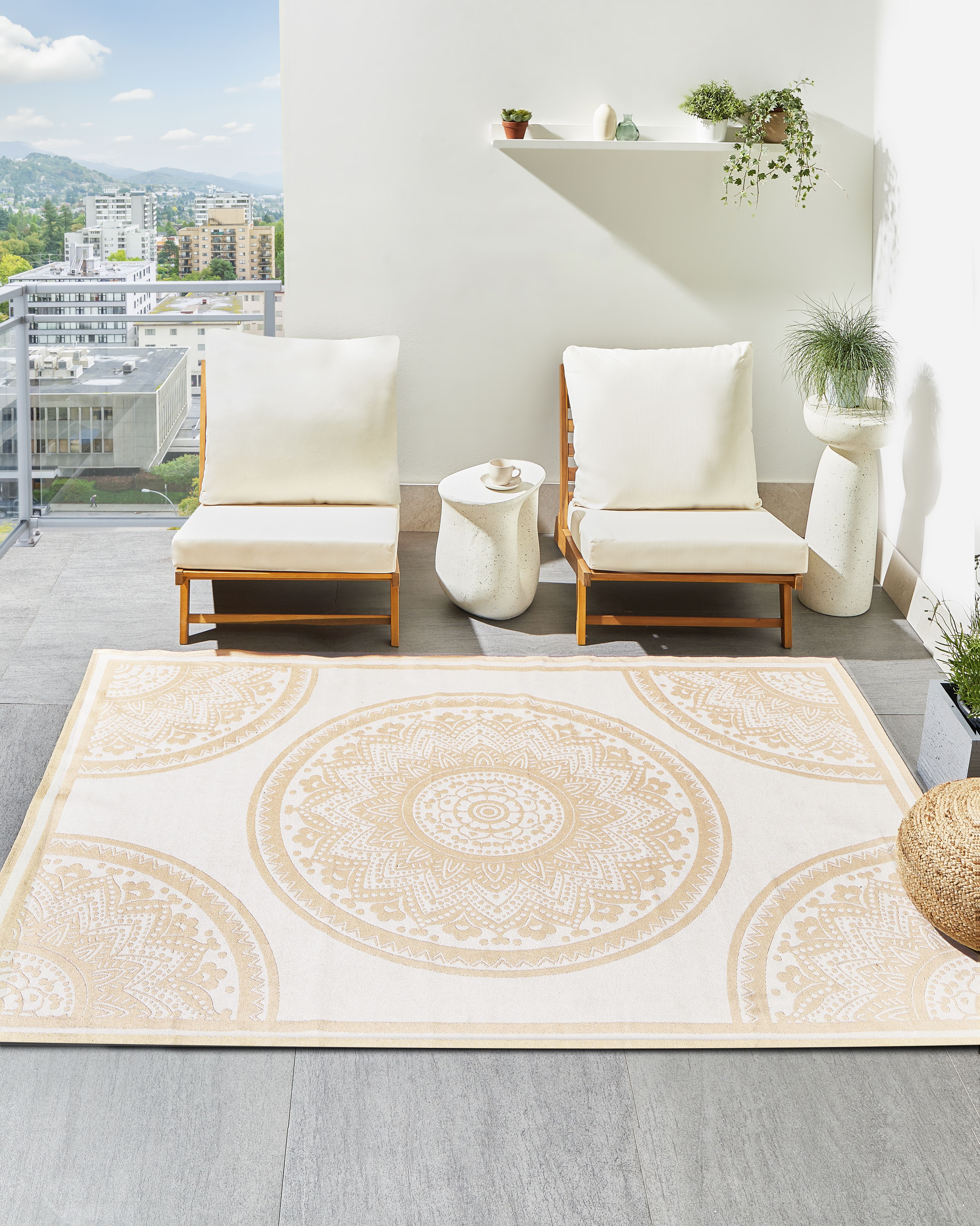 Outdoor Rug HUBLI Beige 160 x 230 cm