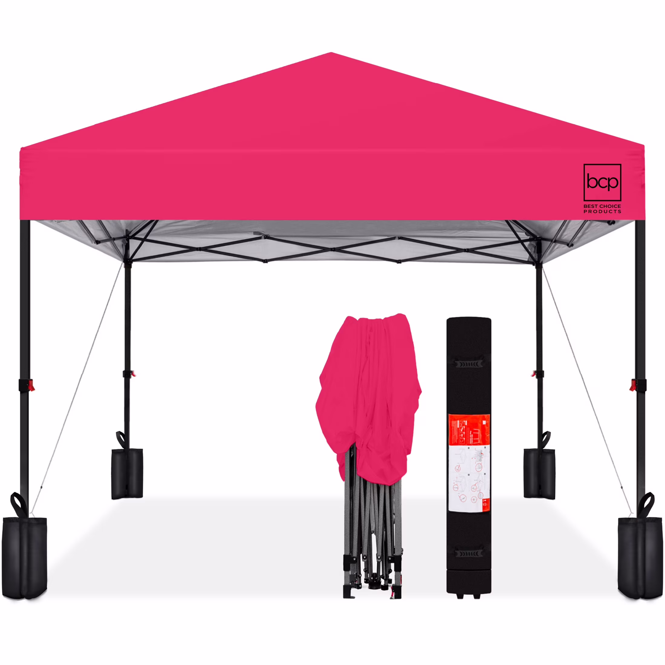 Best Choice Products 10x10ft Easy Setup Pop Up Canopy w/ 1-Button Setup, Wheeled Case, 4 Weight Bags - White - Image 28