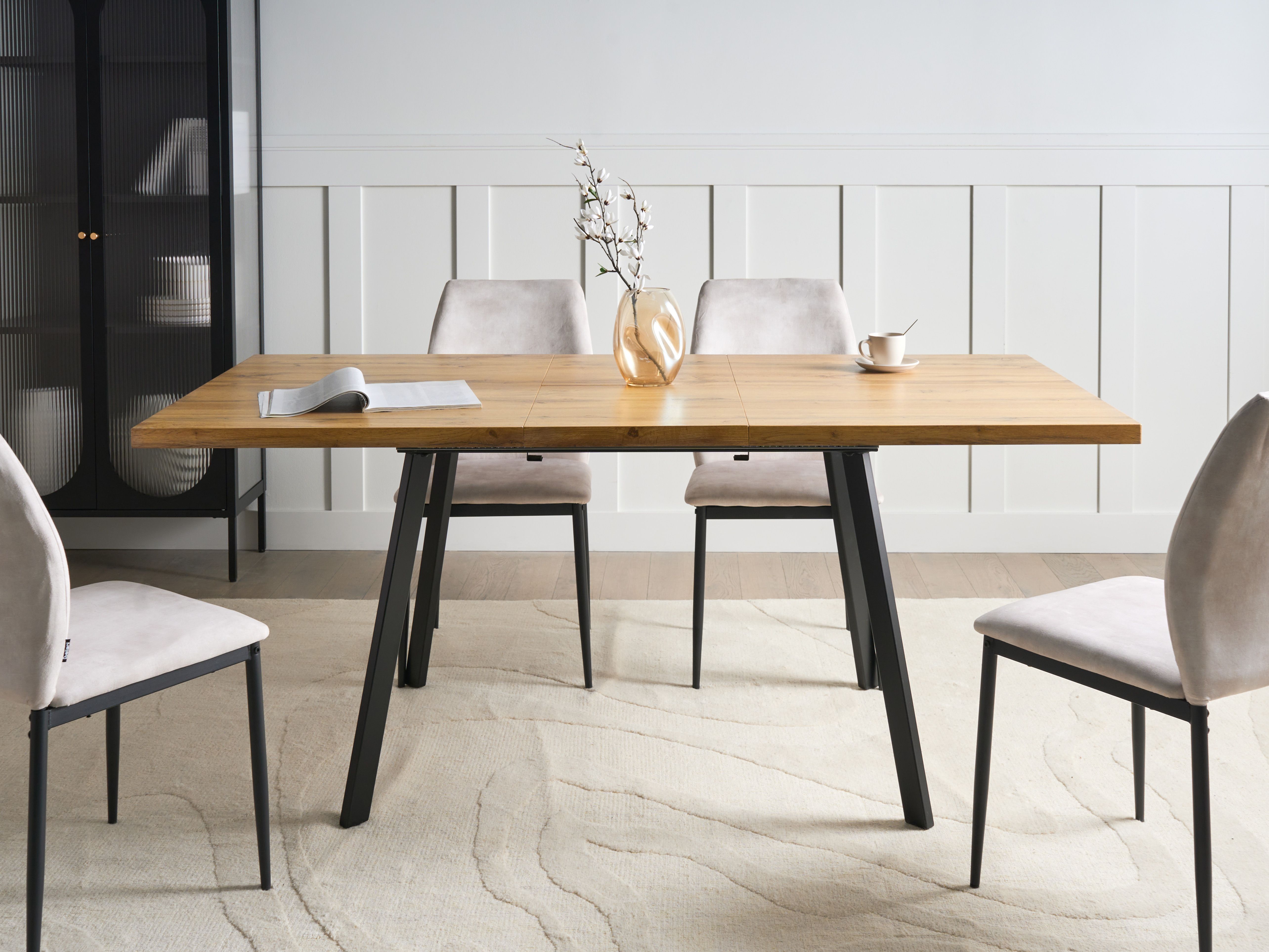 Extending Dining Table HARLOW Brown 140/180 cm 90 cm