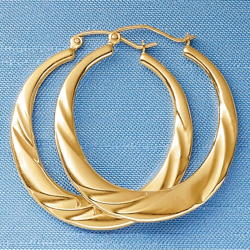 Gold Round/Twist Hoops - MIDNIGHT VELVET CATALOG