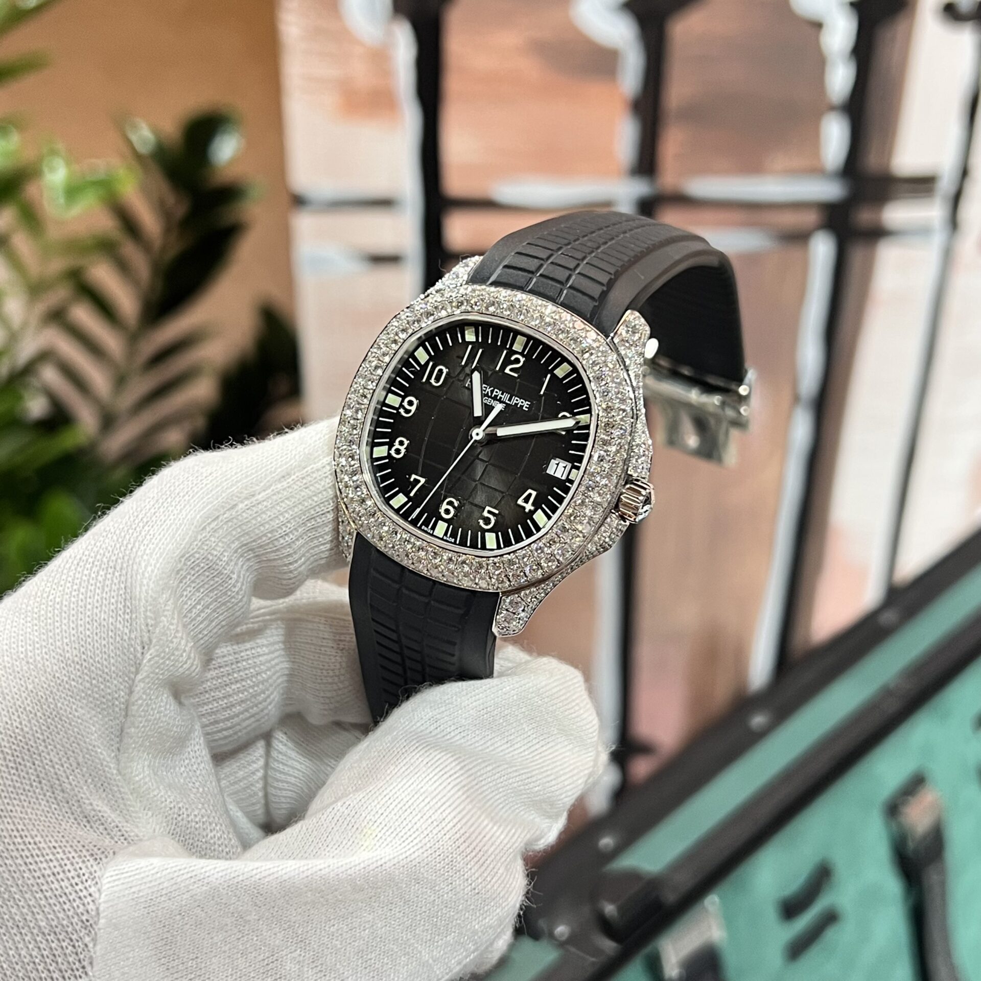 Patek Philippe Aquanaut 5167 With Diamond Natural Rubber Strap 40mm - Top club