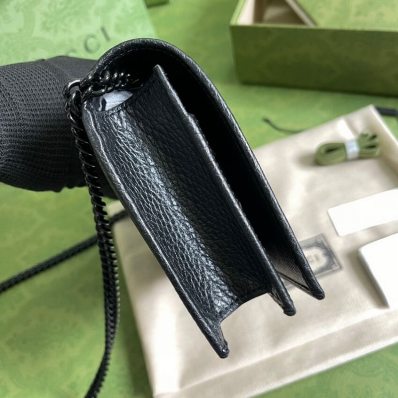 Replica Gucci Textured Leather Gg Marmont Mini Chain Bag 4979851:1High-quality replica