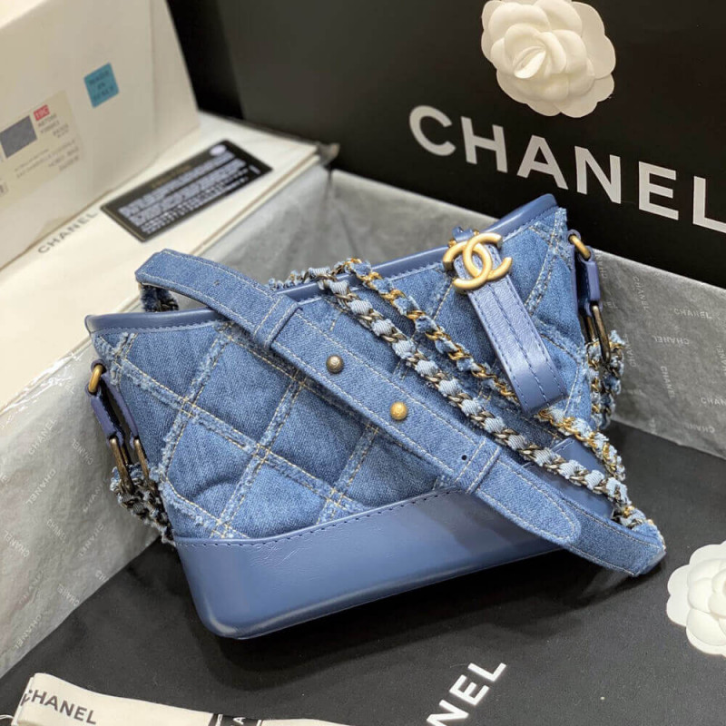 Replica Chanel Gabrielle Small Hobo Bag Denim Calfskin A91810