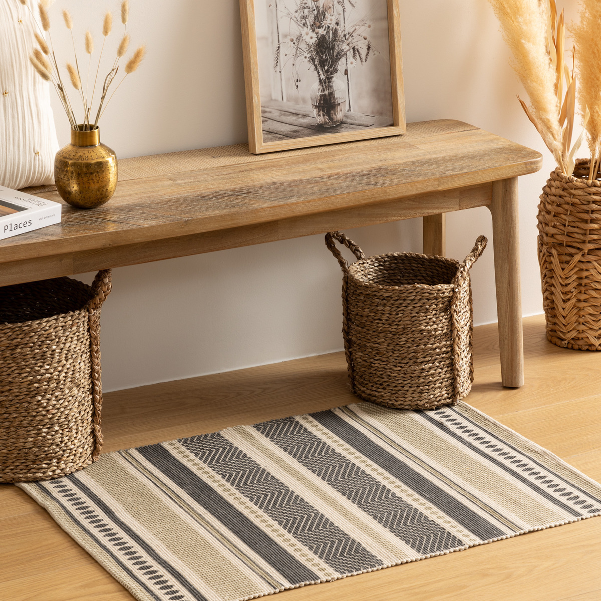 Printed rug, coton 60x90 cm