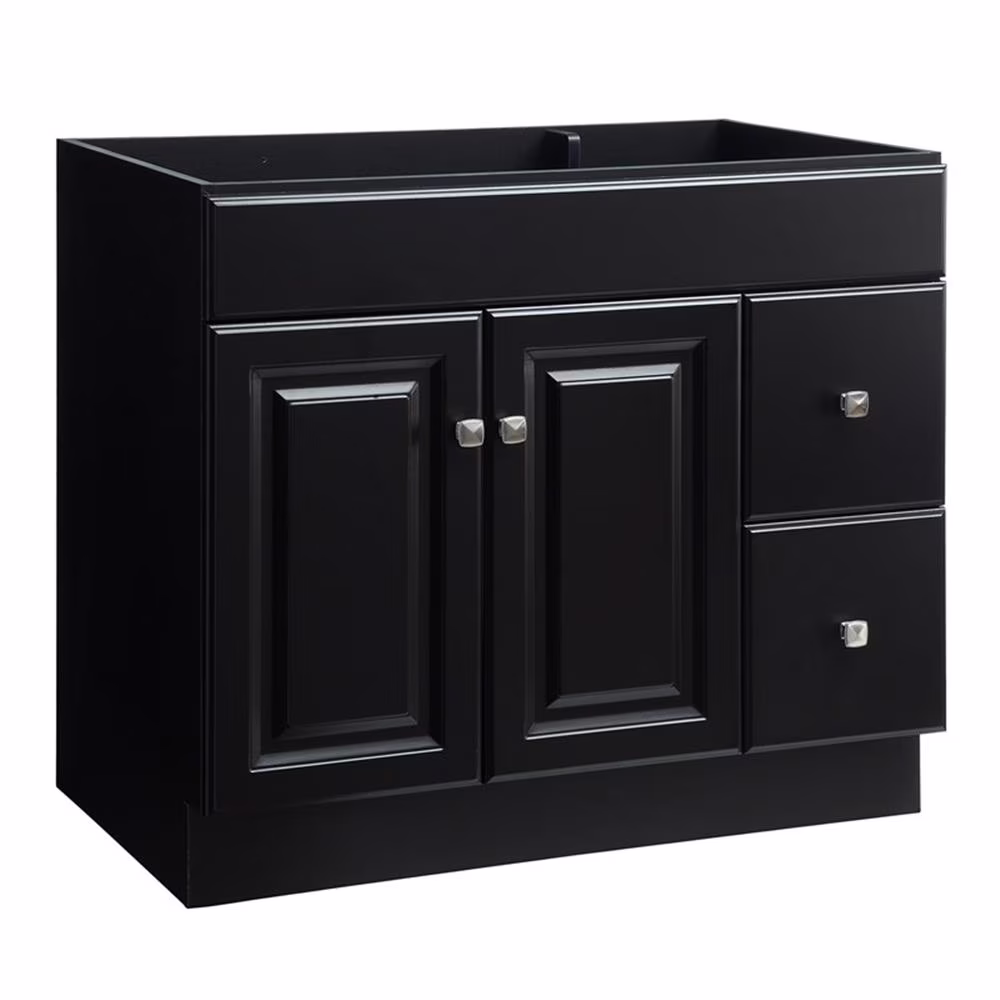 Design House Wyndham 36" Solid Wood Ready to Assemble 2-Door and 2-Drawer Bathroom Vanity Cabinet, White - Image 5