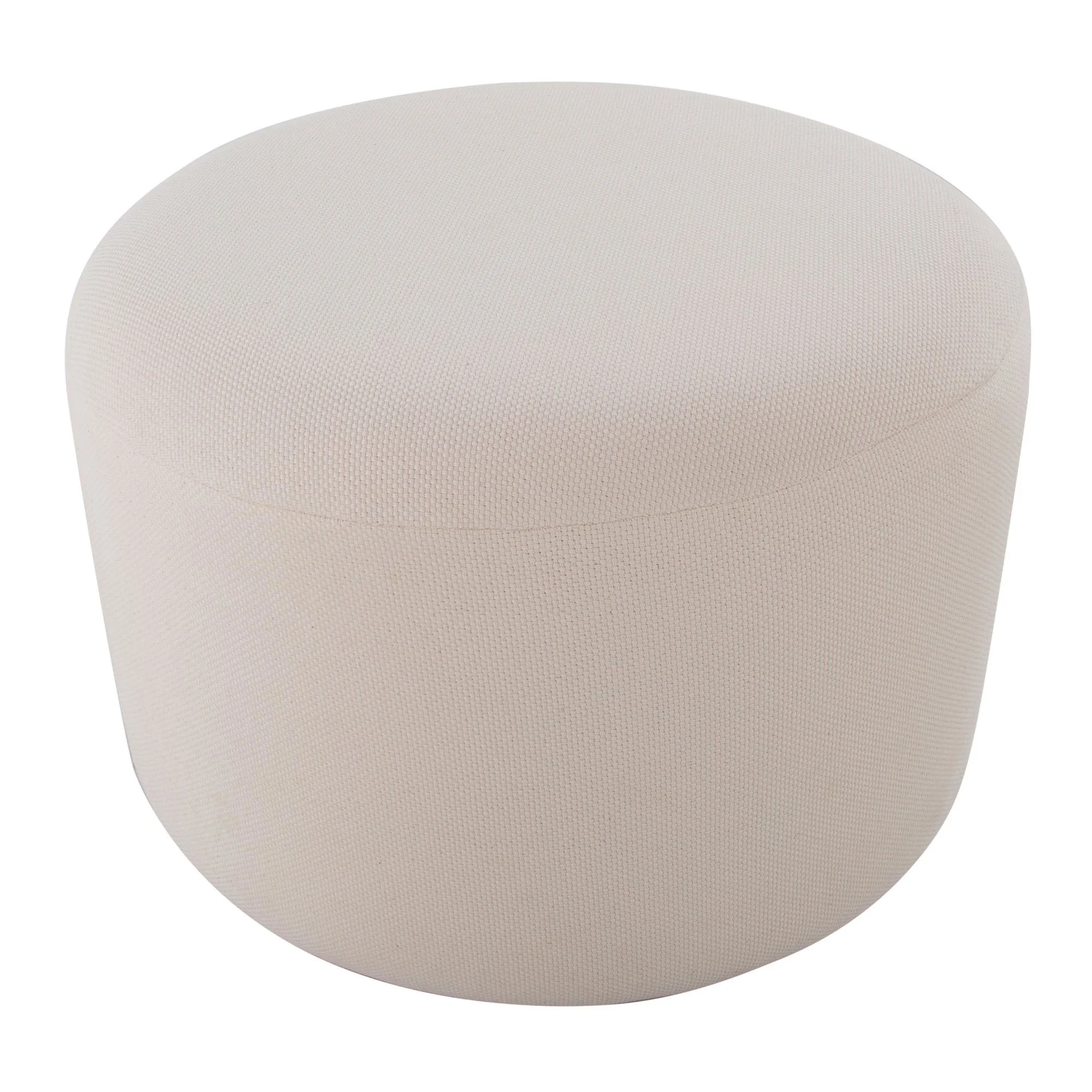 Lumisource Large Round Pouf in Knitted Beige Fabric