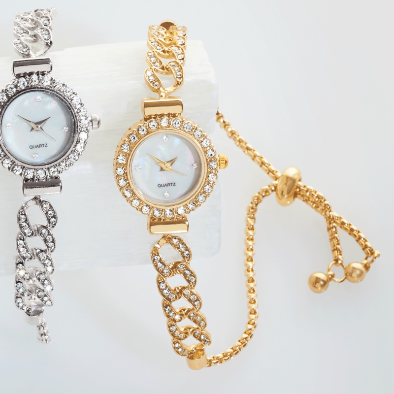 Crystal Round Adjustable Watch - MIDNIGHT VELVET CATALOG