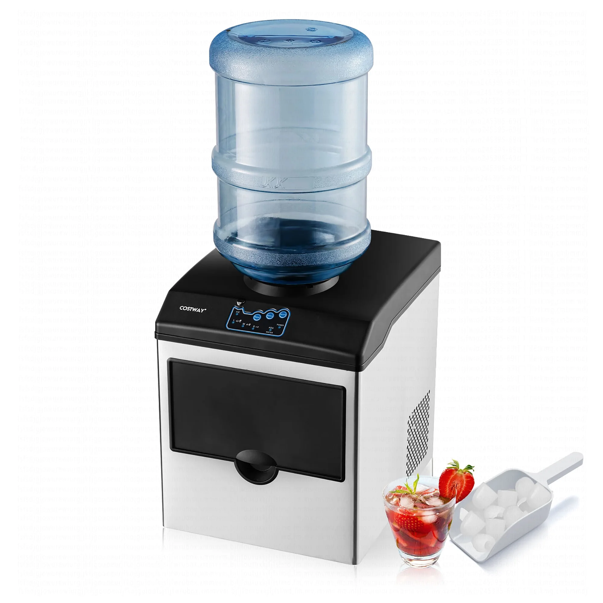 Costway 2-in-1 Stainless Steel Countertop Ice Maker Water Dispenser 48Lbs/24H w/ Scoop - Image 10