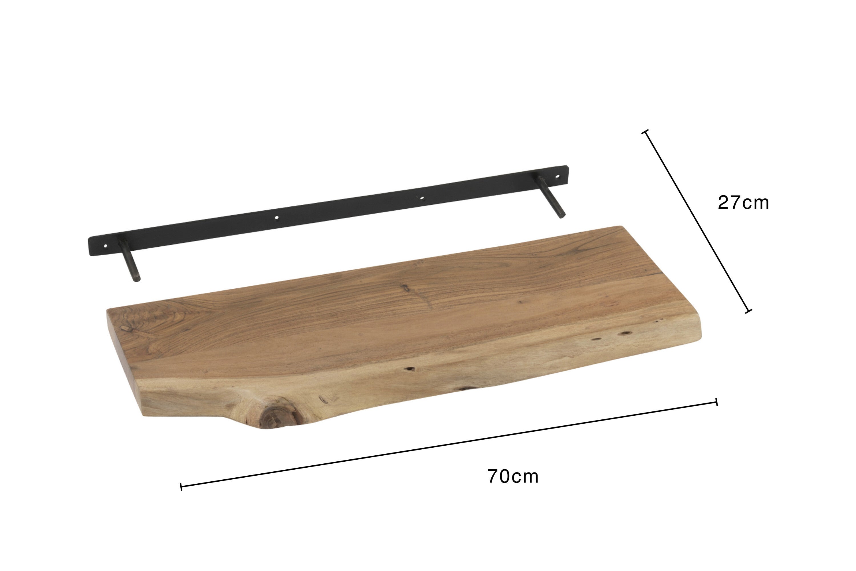 J-Line wandplank Gerard Acacia - hout - naturel - small
