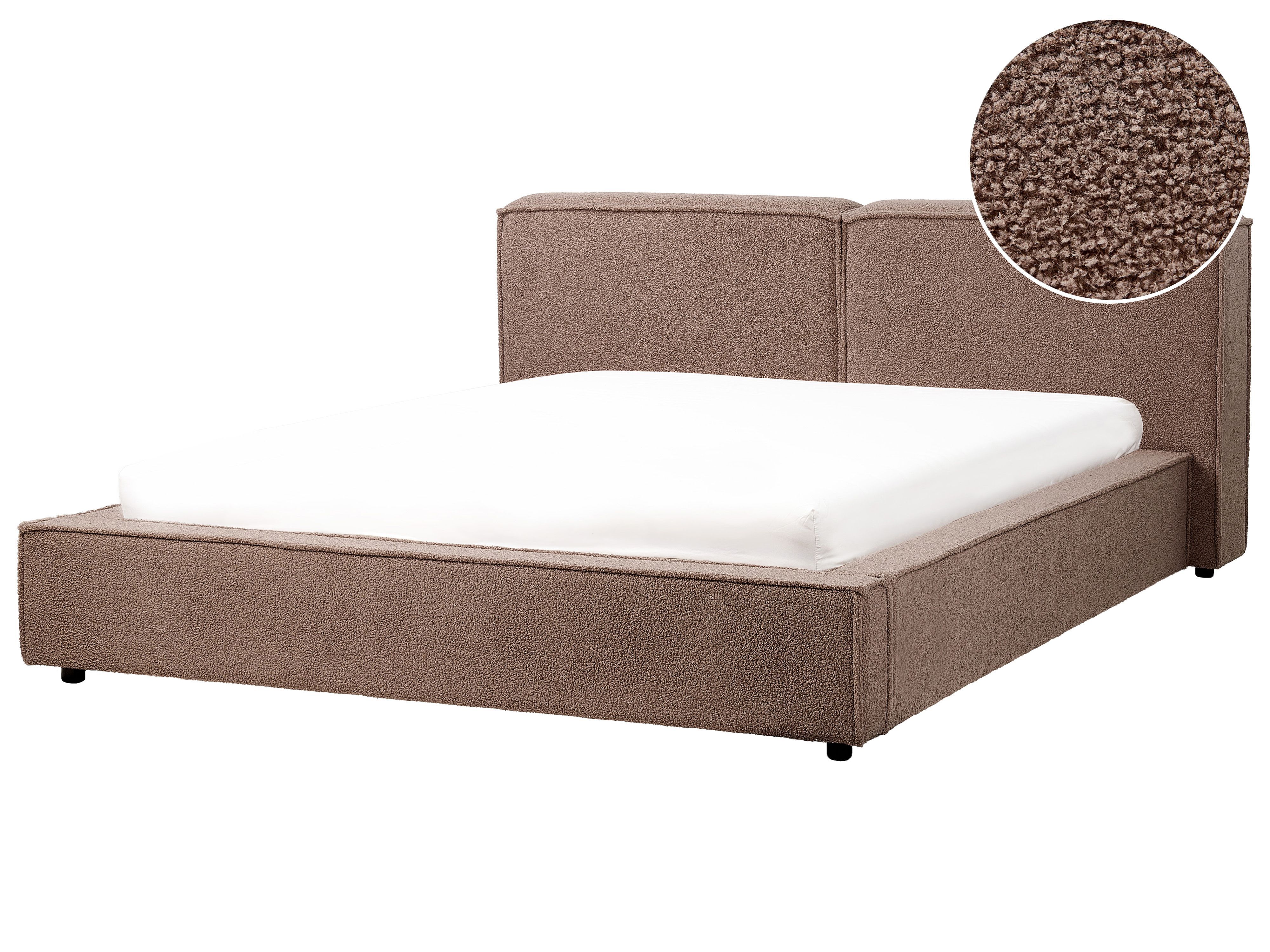 Waterbed Boucle LINARDS 160 x 200 cm (EU King Size) Brown