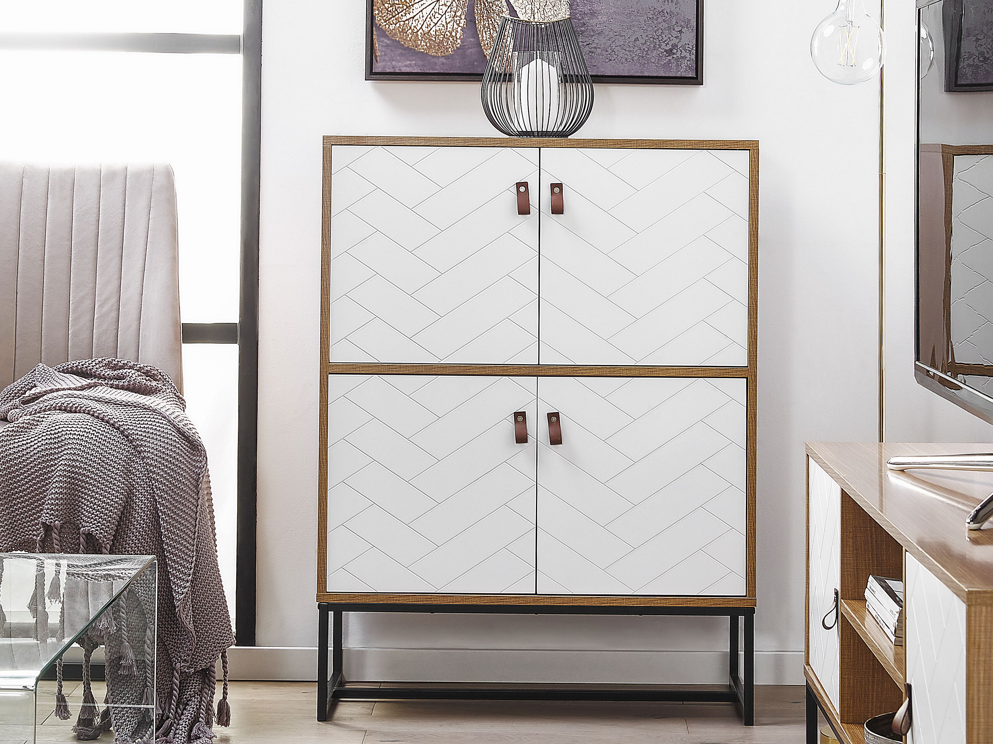Cabinet NUEVA Light Brown/ White