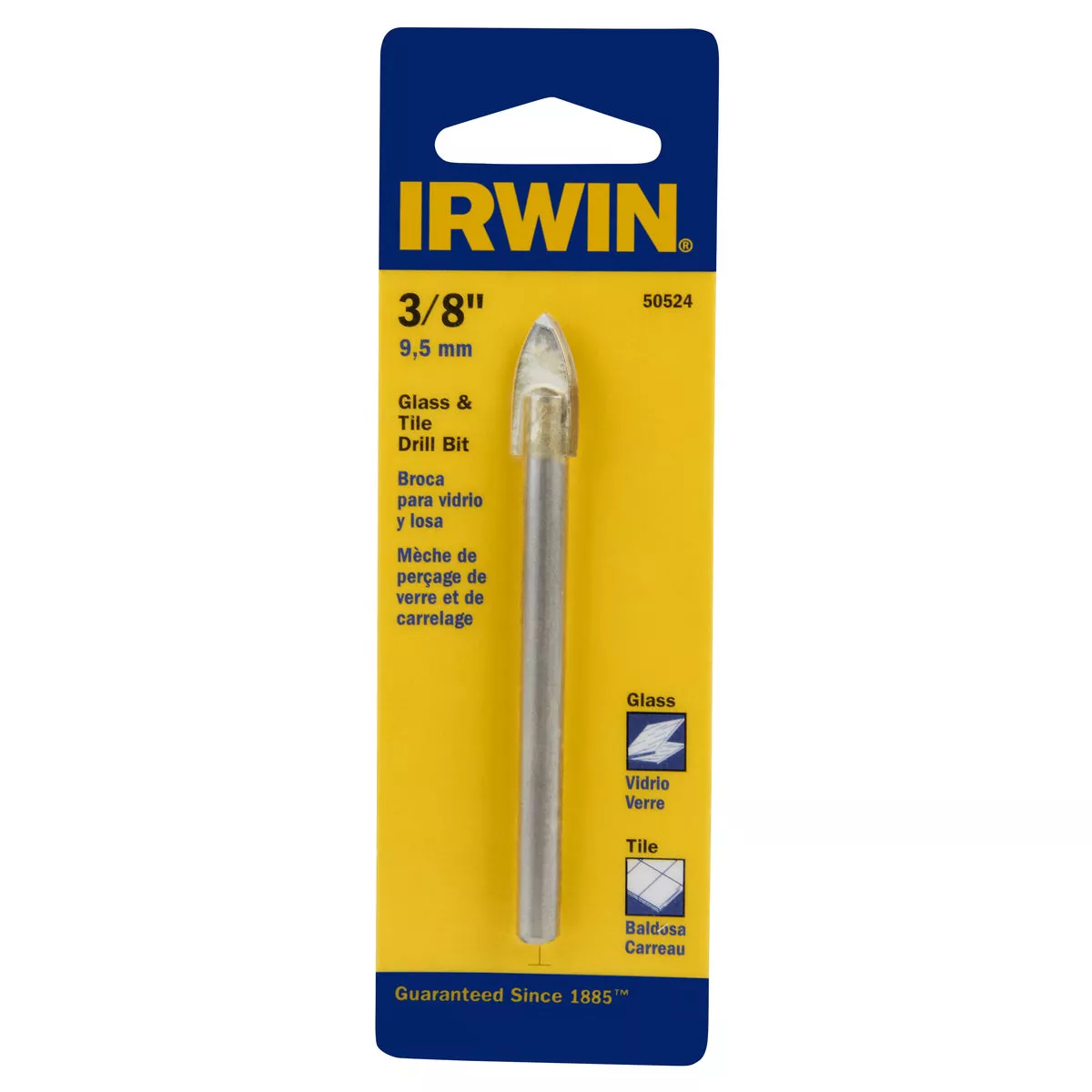 Irwin 3/8 In. x 6-1/4 In. Carbide Glass & Tile Drill Bit