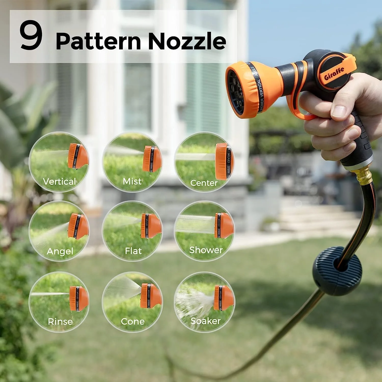 Giraffe Tools Retractable Garden Hose Reel with 1/2in-100ft Water Hose, Plastic Bracket, Wall Mounted, Dark Grey - Image 37