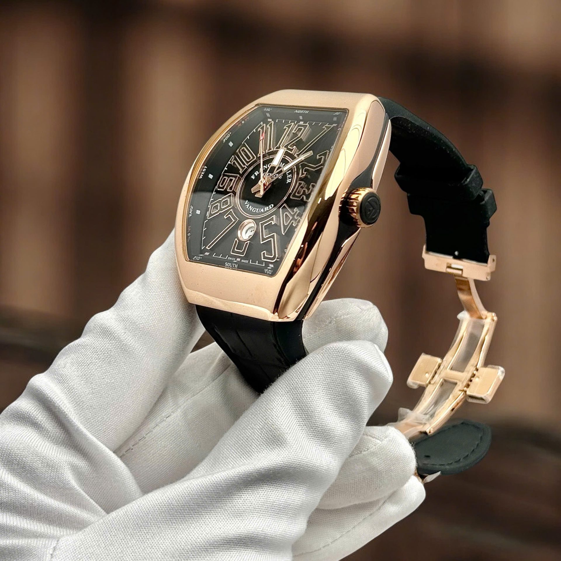 Franck Muller Luxury Replica Watches Vanguard V45 Rose Gold Men s ABF Factory 45mm - Top club