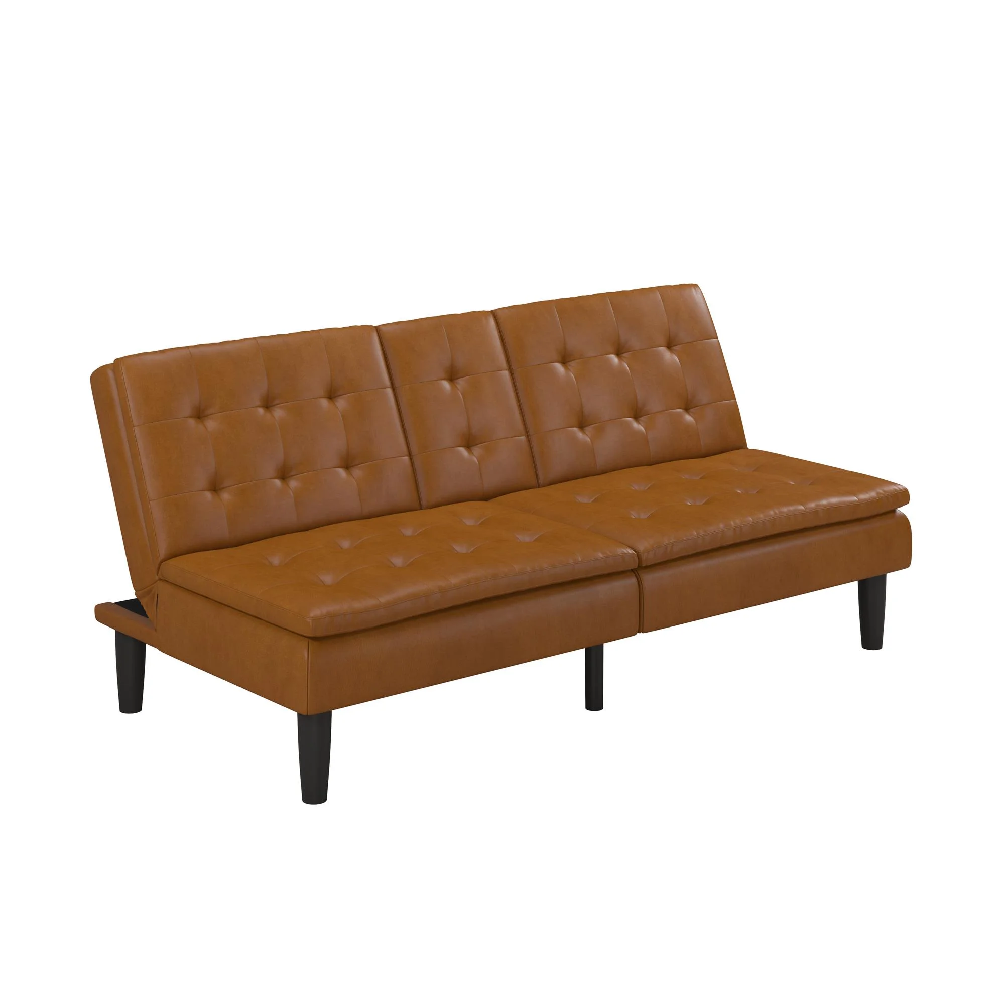 Mainstays Memory Foam 71.5" Futon with Cupholder and USB, Black Faux Leather - Image 39