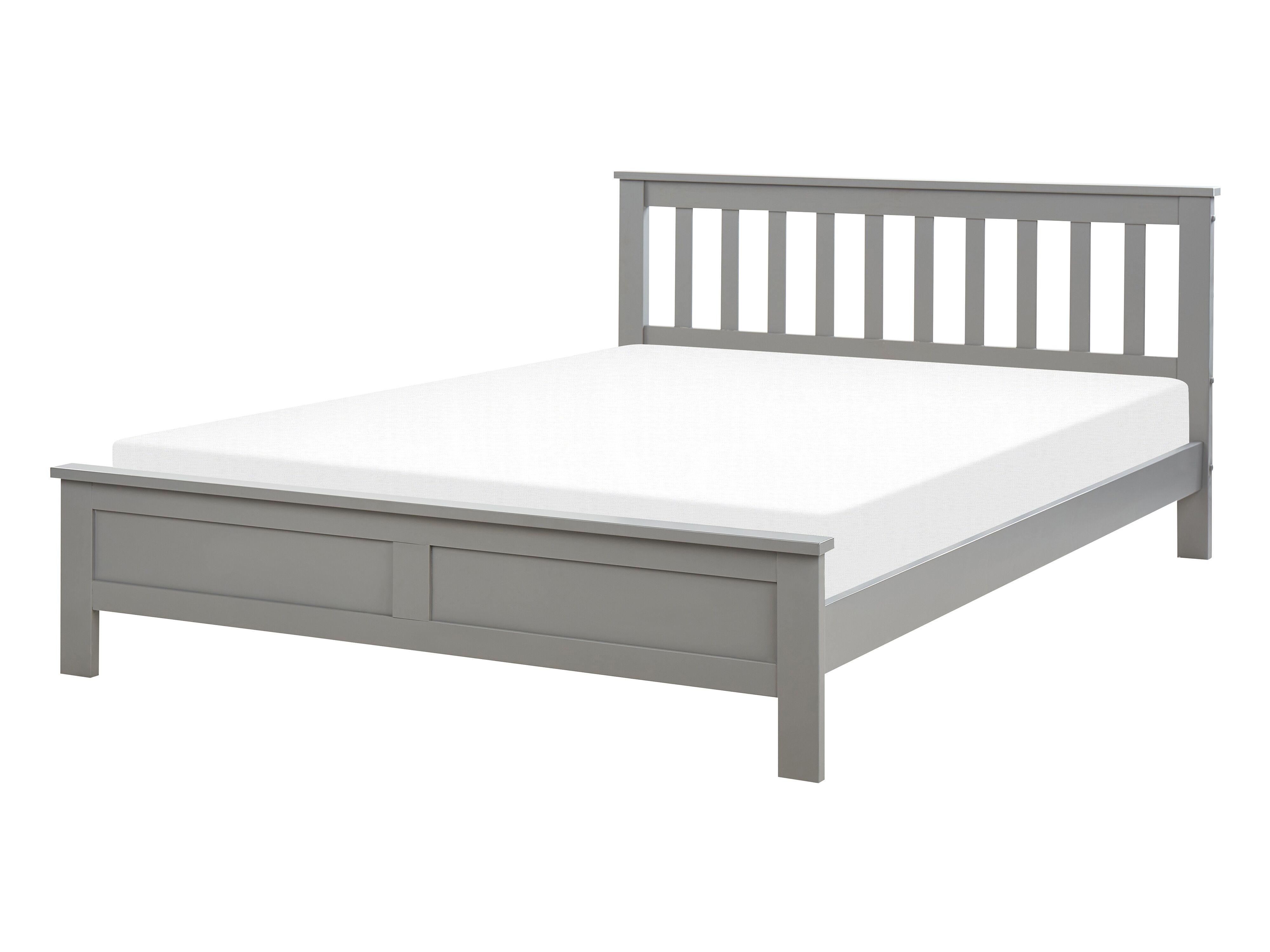 Bed Pine Wood MAYENNE 140 x 200 cm (EU Double) Grey