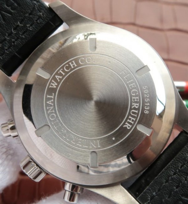 Replica IWC Pilot  Chrono IW377701 Black Dial Leather Strap - Top club