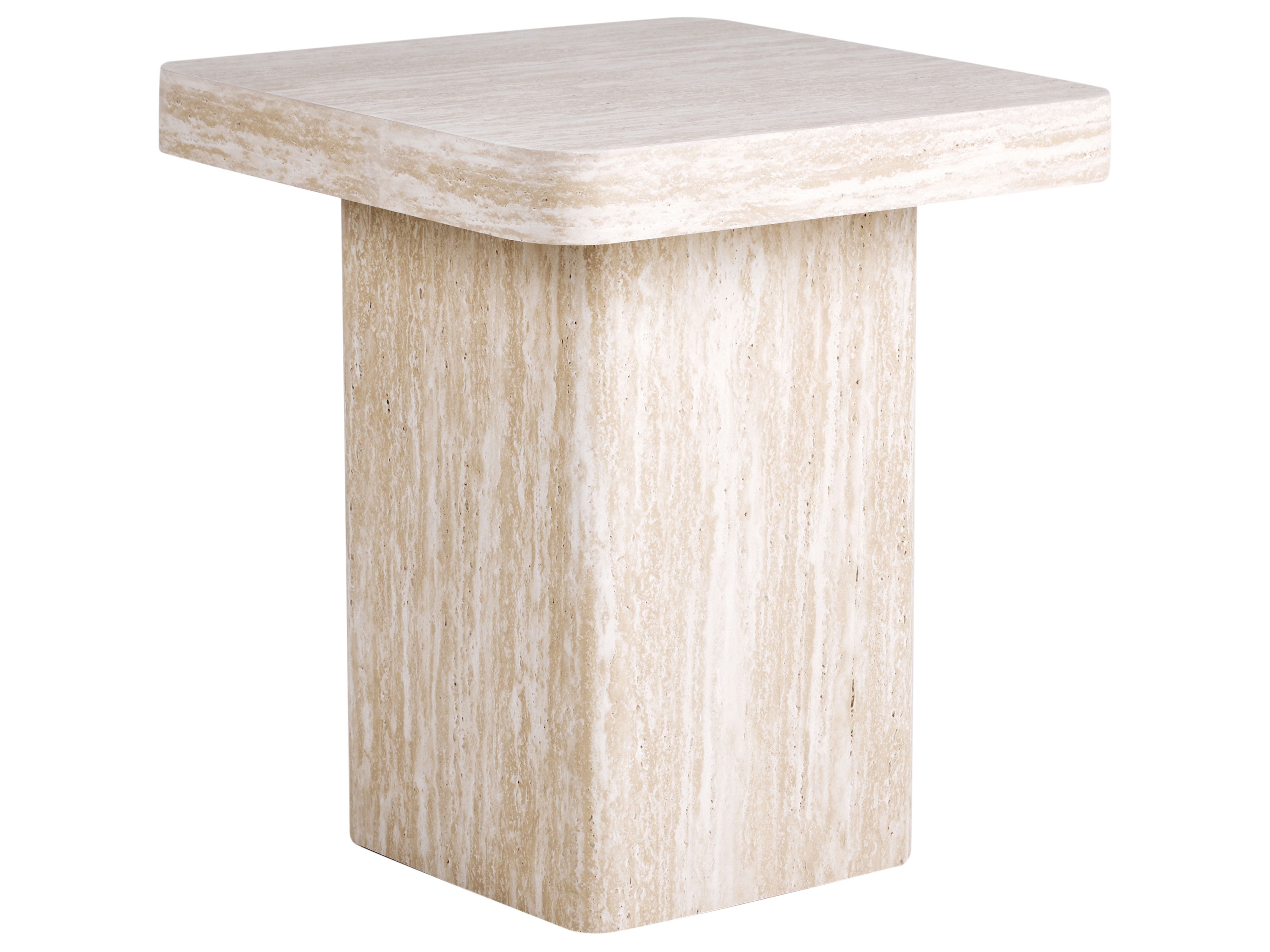 Side Table DUSON Travertine Effect