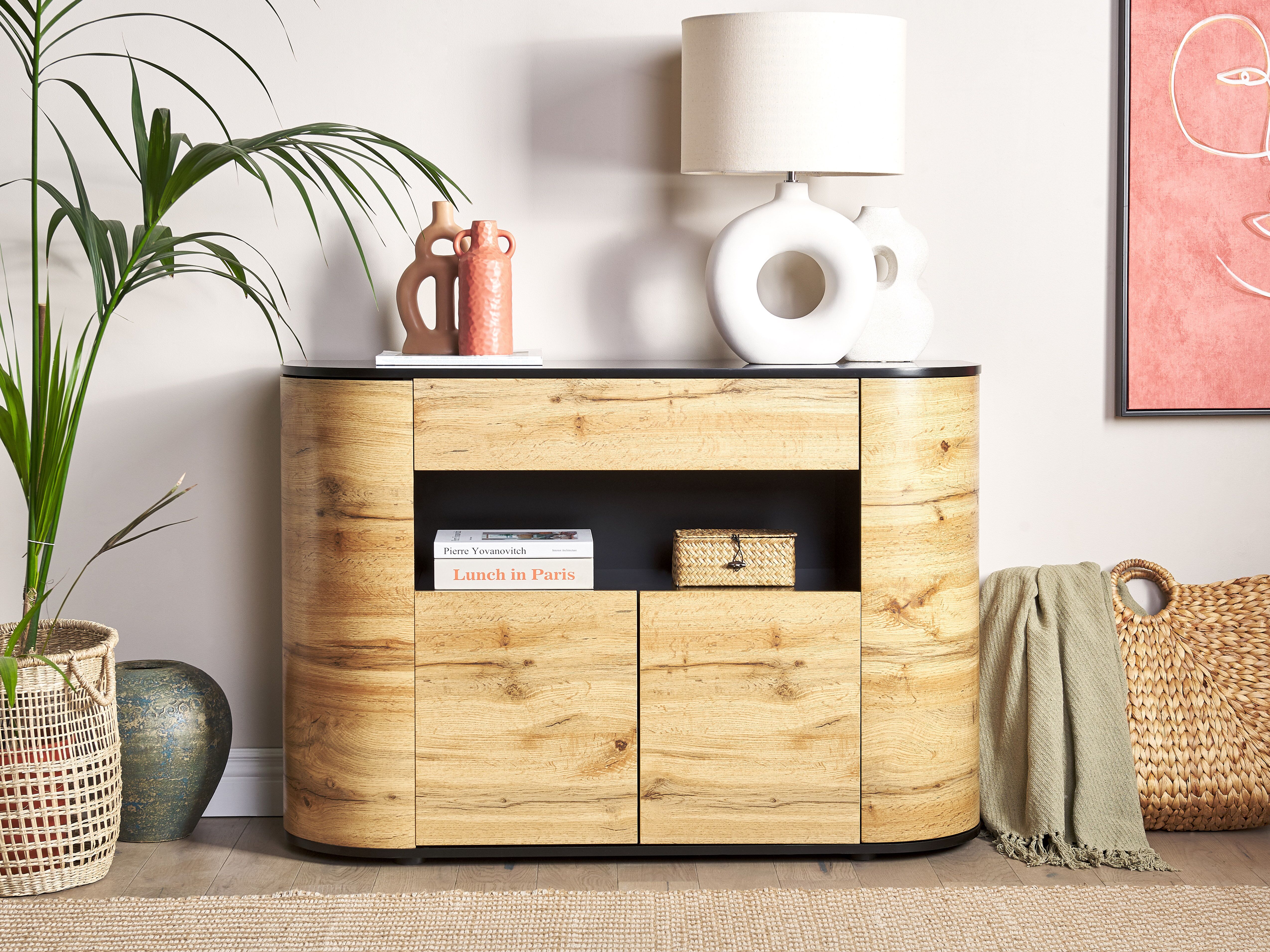 2 Door Sideboard JEROME Brown/ Black